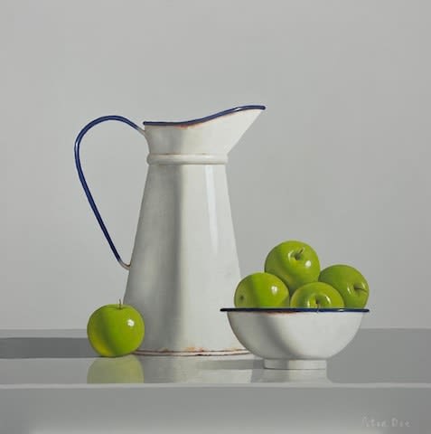 Peter Dee, Vintage Enamelware with Bowl of Apples