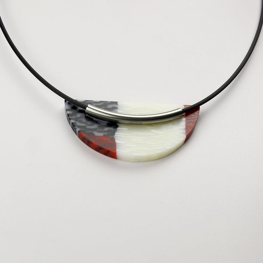 Red, White, and Black Wedge Pendant 2