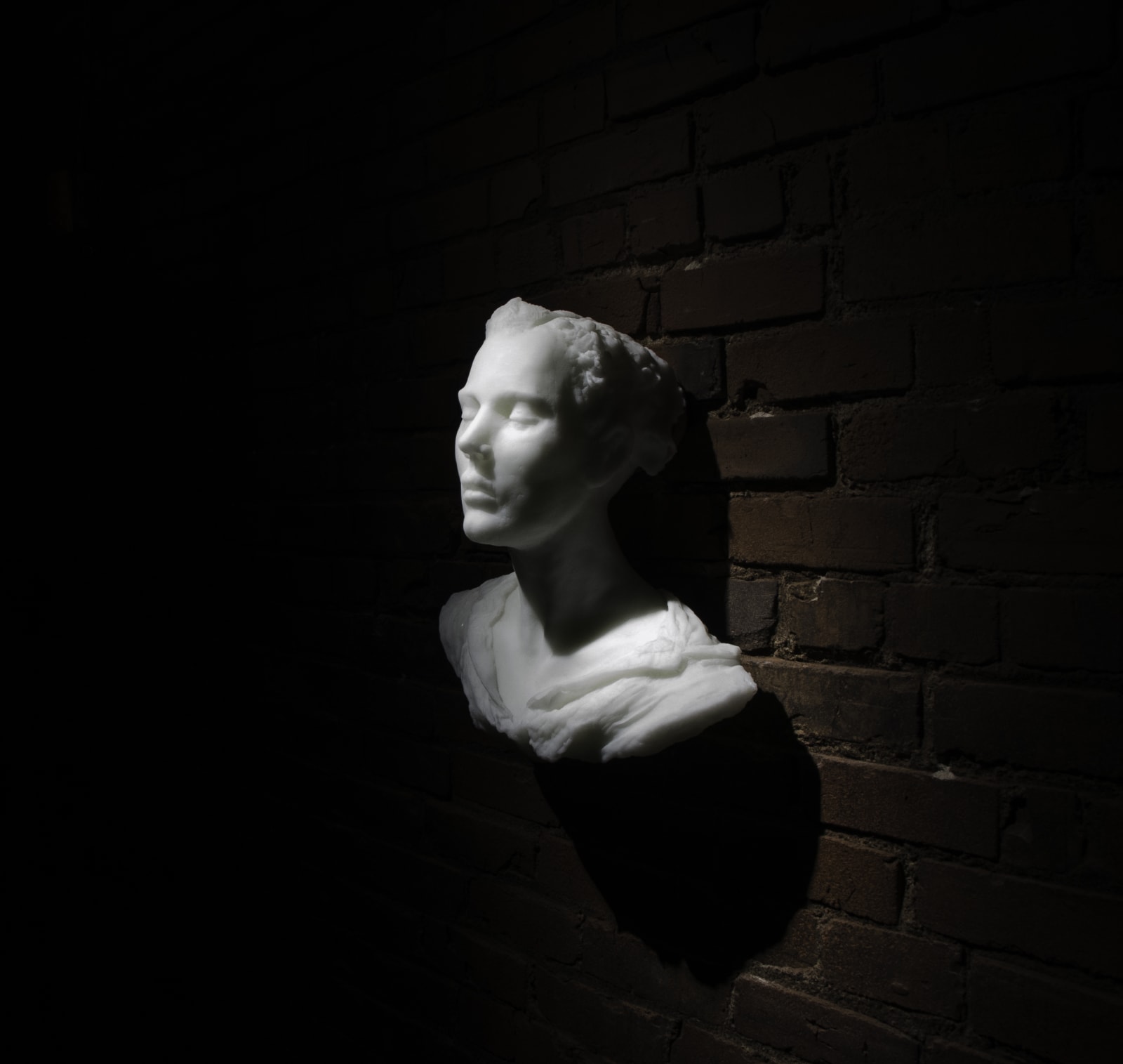 Untitled (white bust with shirt/wall mounted)