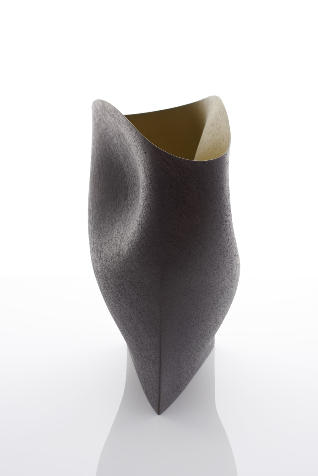 Grey Vessel with Yellow Interior