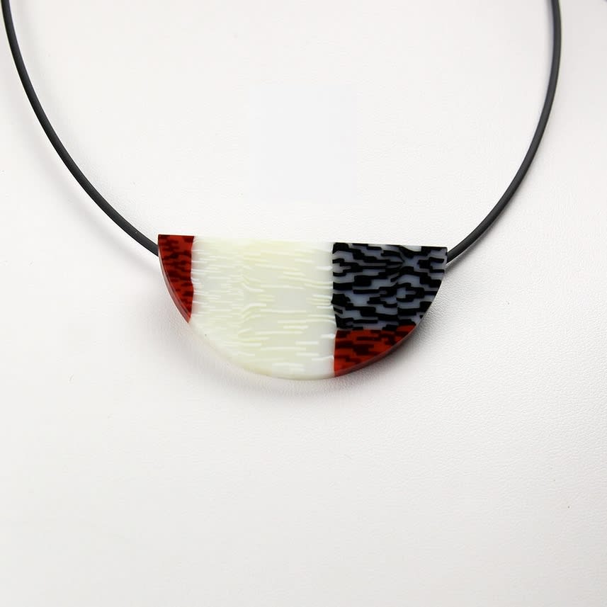 Red, White, and Black Wedge Pendant 2