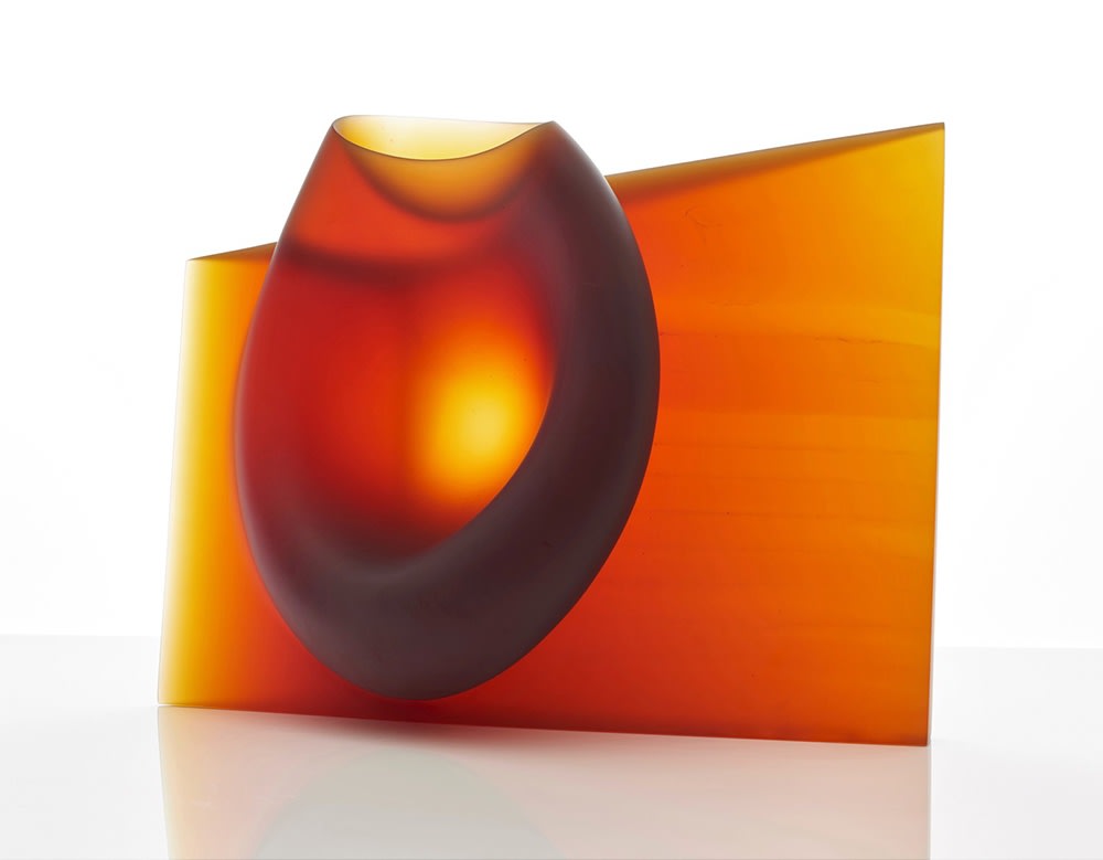 Amber red vessel form