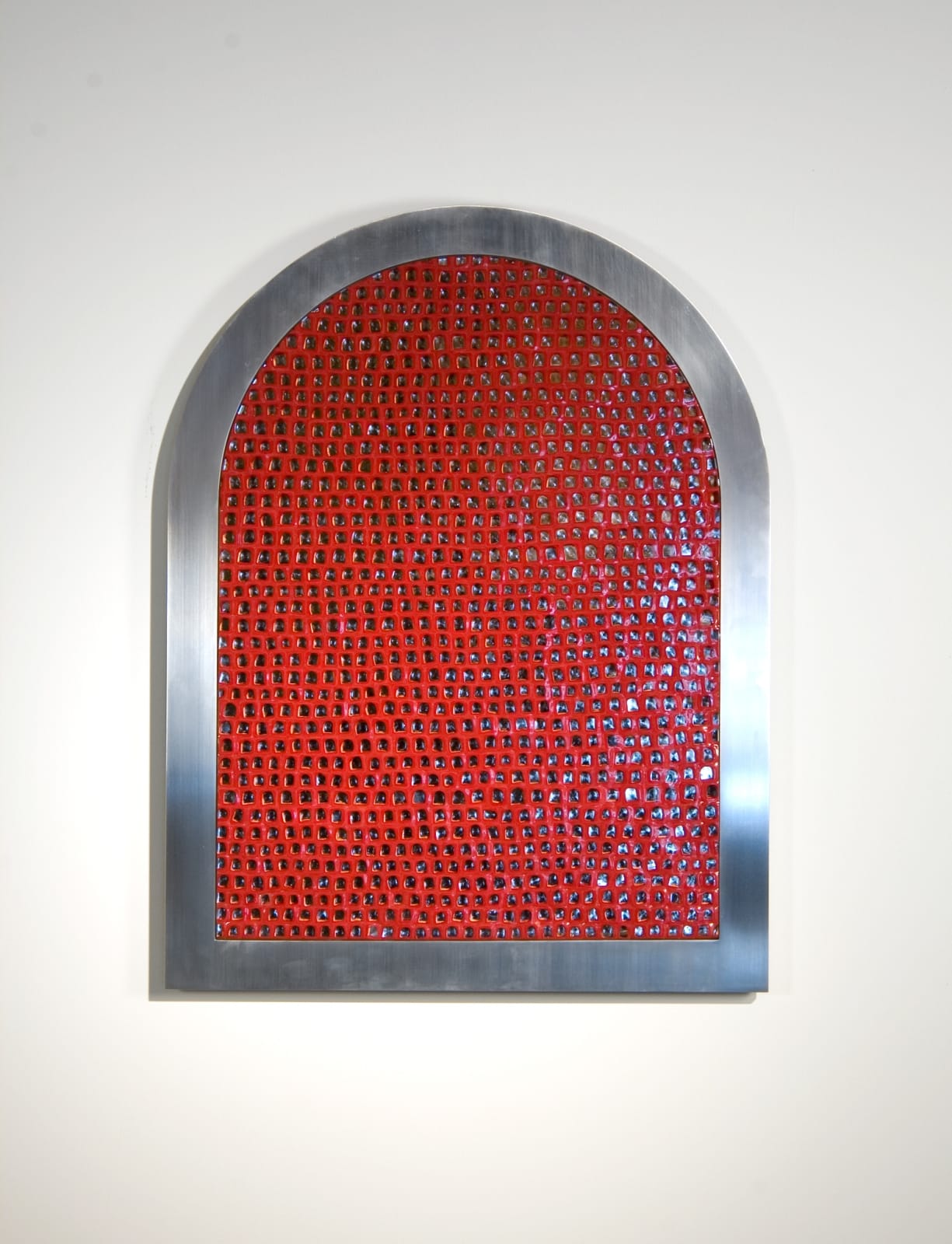 Red Mosaic Arch Mirror
