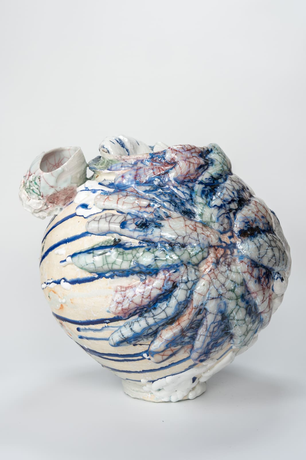 Kodai Ujiie, Hybrid of Ofuke and White Glaze Lacquer Large Jar Twins Celadon Bowl, 2024