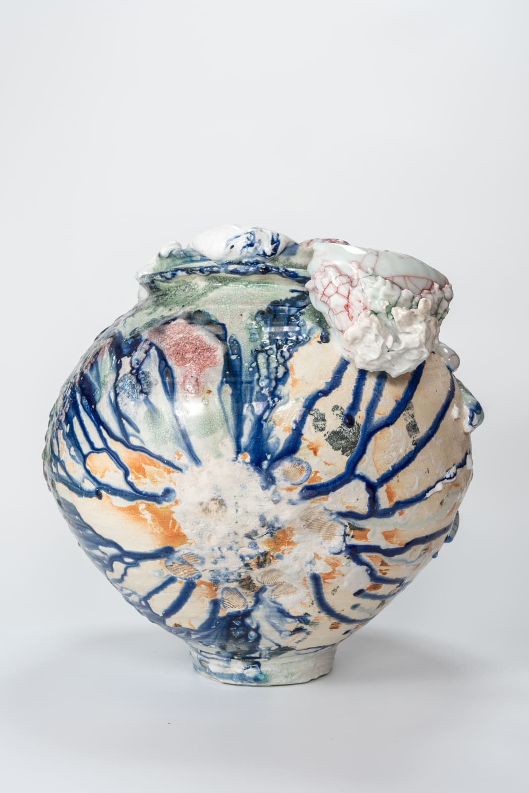 Kodai Ujiie, Hybrid of Ofuke and White Glaze Lacquer Large Jar Twins Celadon Bowl, 2024