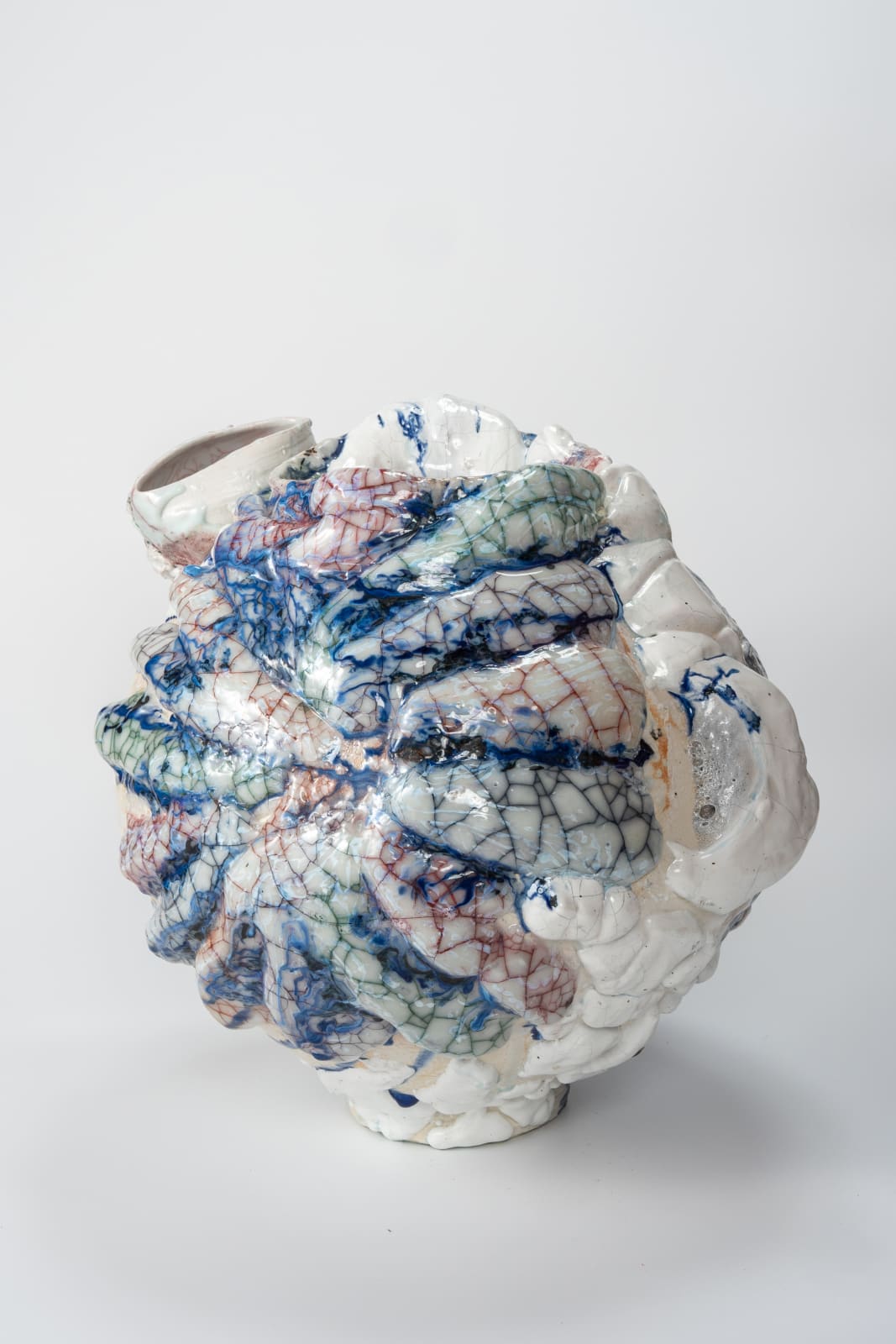 Kodai Ujiie, Hybrid of Ofuke and White Glaze Lacquer Large Jar Twins Celadon Bowl, 2024