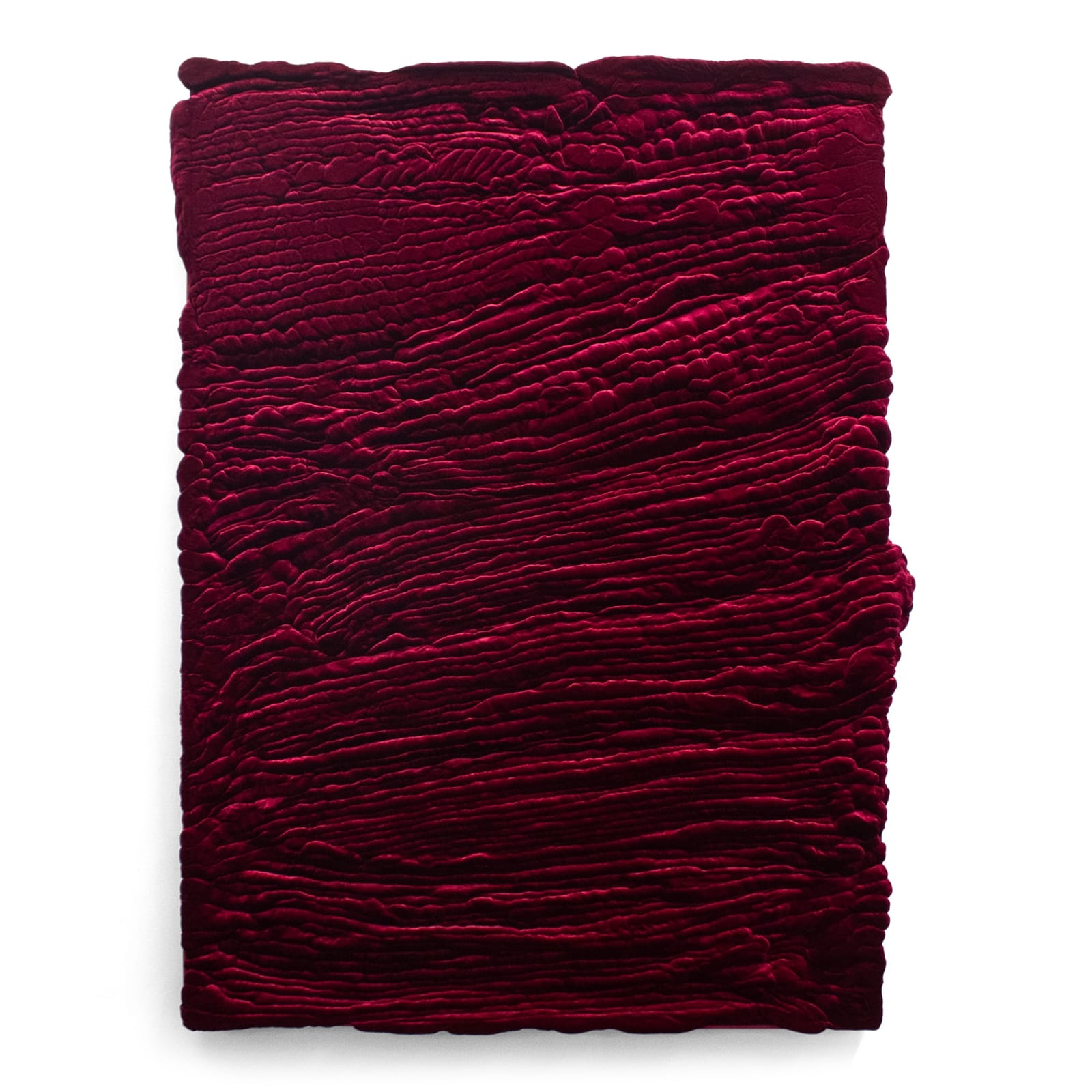Schiacciato 1 (S.P.R.1), Filippo Moroni, 2023 Polyurethane foam, chenille velvet, and wood. From the Schiacciato series. Image courtesy of Buysse Gallery. © Filippo Moroni. All rights reserved.