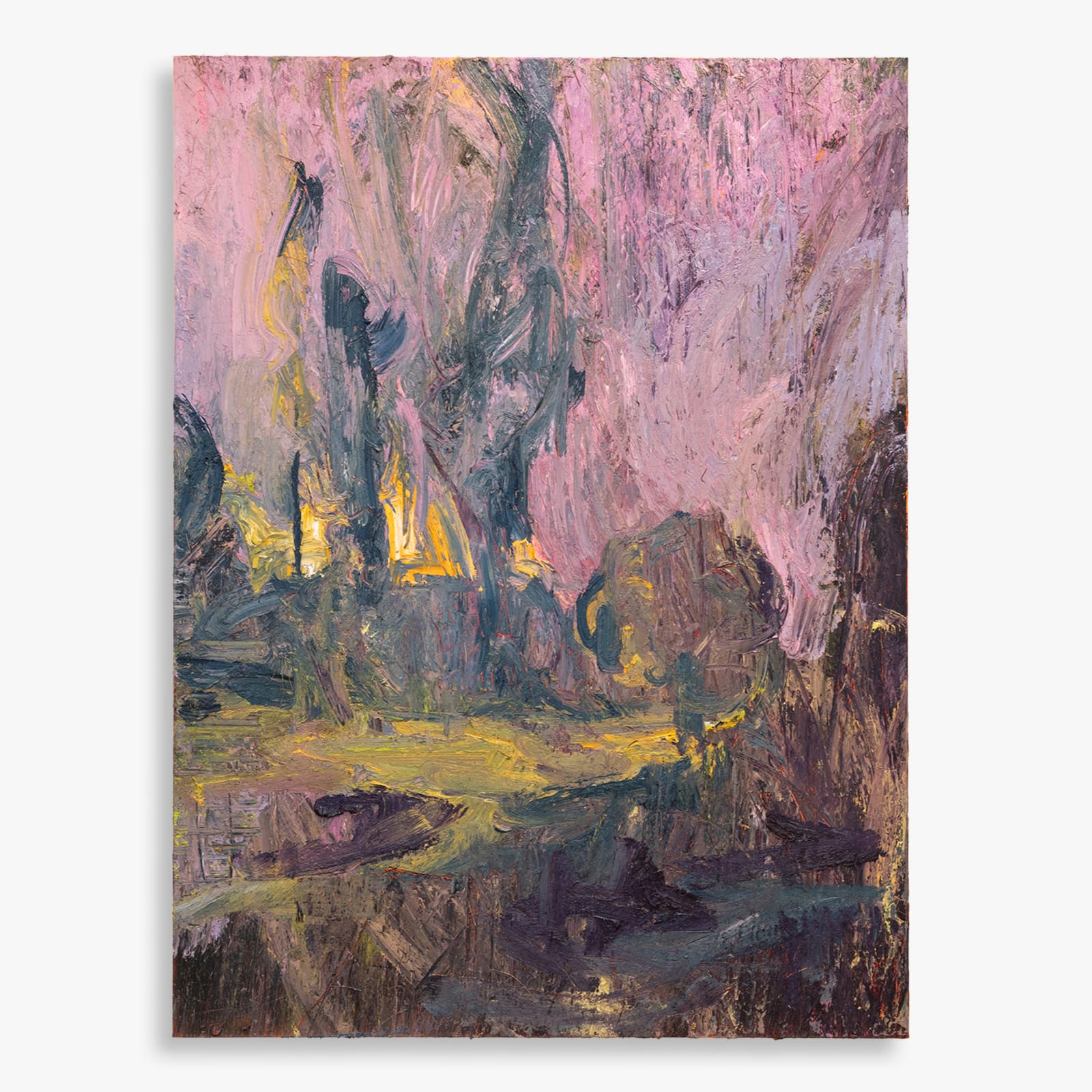 A Brutal Smile (2025), oil on canvas by Nils Verkaeren. A large-format painting from the Blooming Desert series, expressing gestural tension and raw material presence.