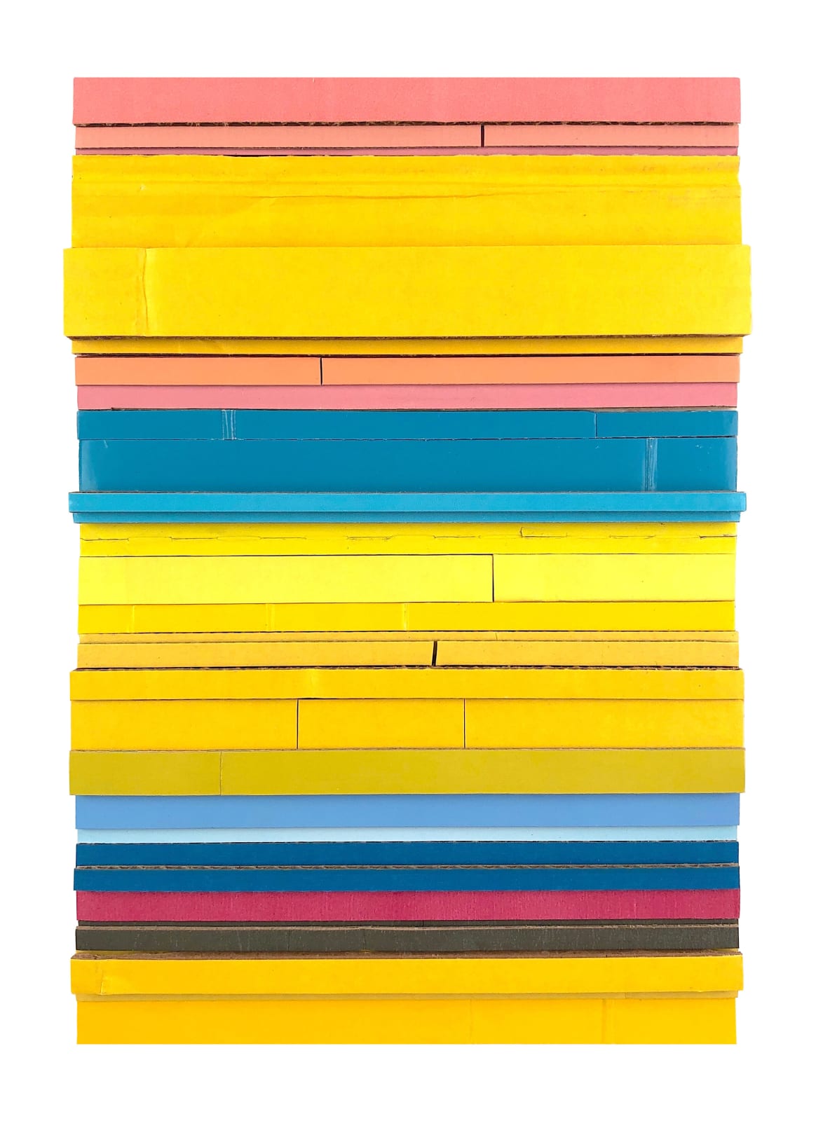 Throughway - Yellow (Find), 2020 Unpainted cardboard on Arches paper