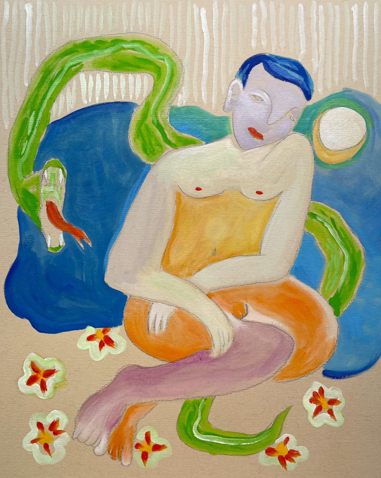 Full Moon, 2024 Oil on archival paper