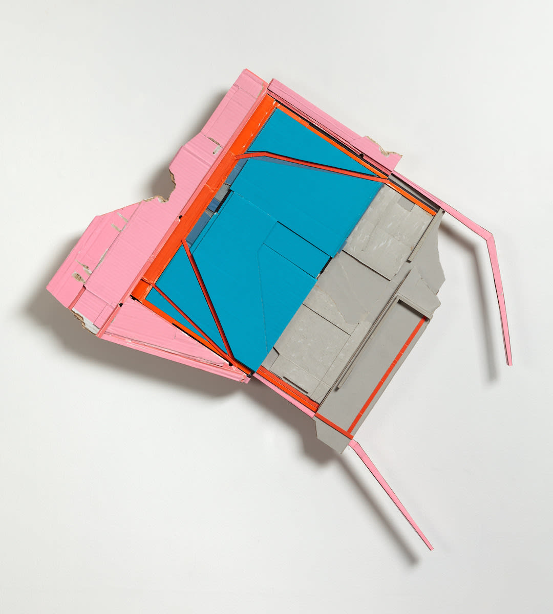 As long as it takes for the signal to right itself, 2015 Signed and dated on back Found (unpainted) cardboard, foamcore