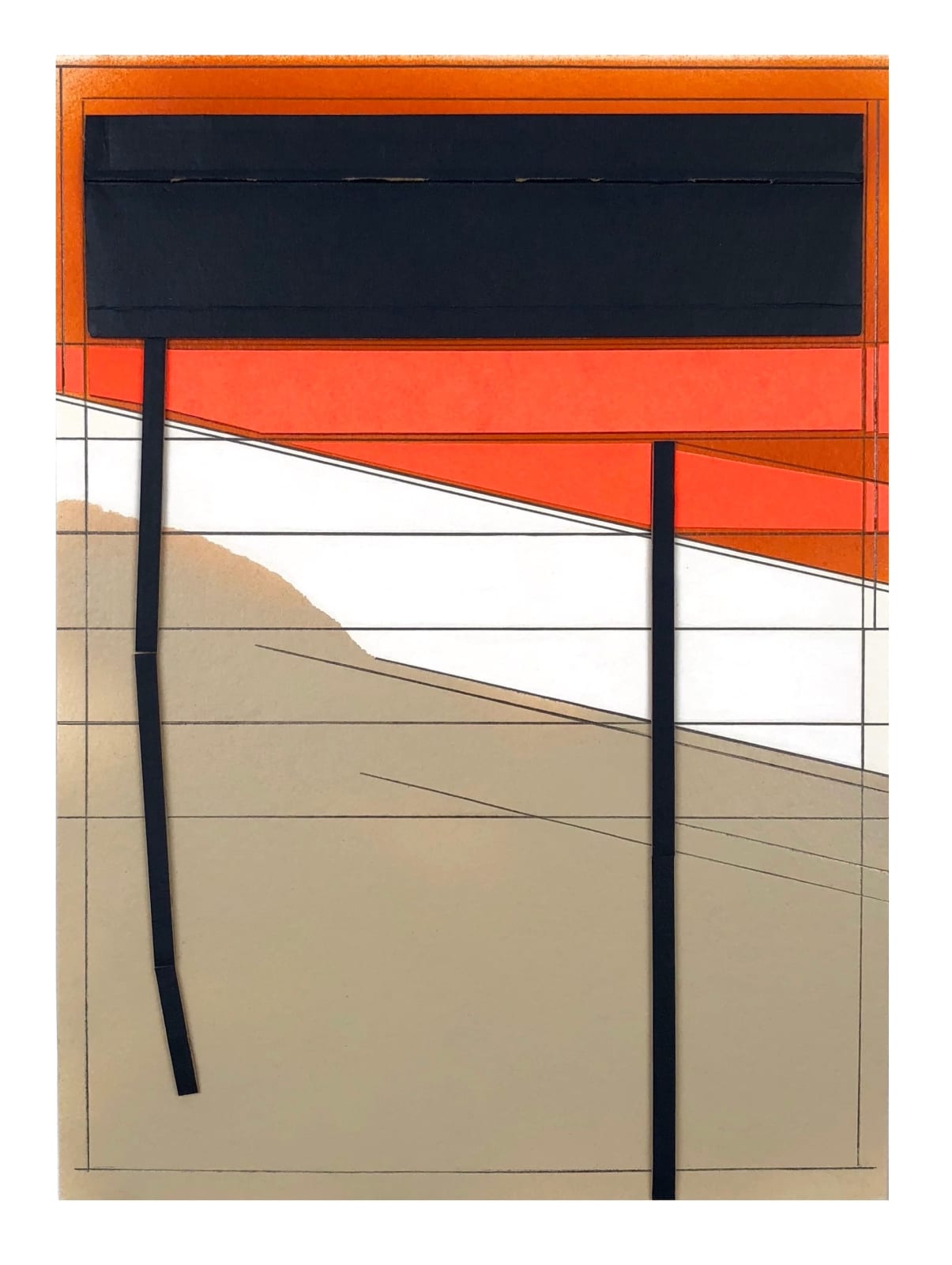 Toma 3, 2018 Collage, spray paint, acrylic, pencil on paper