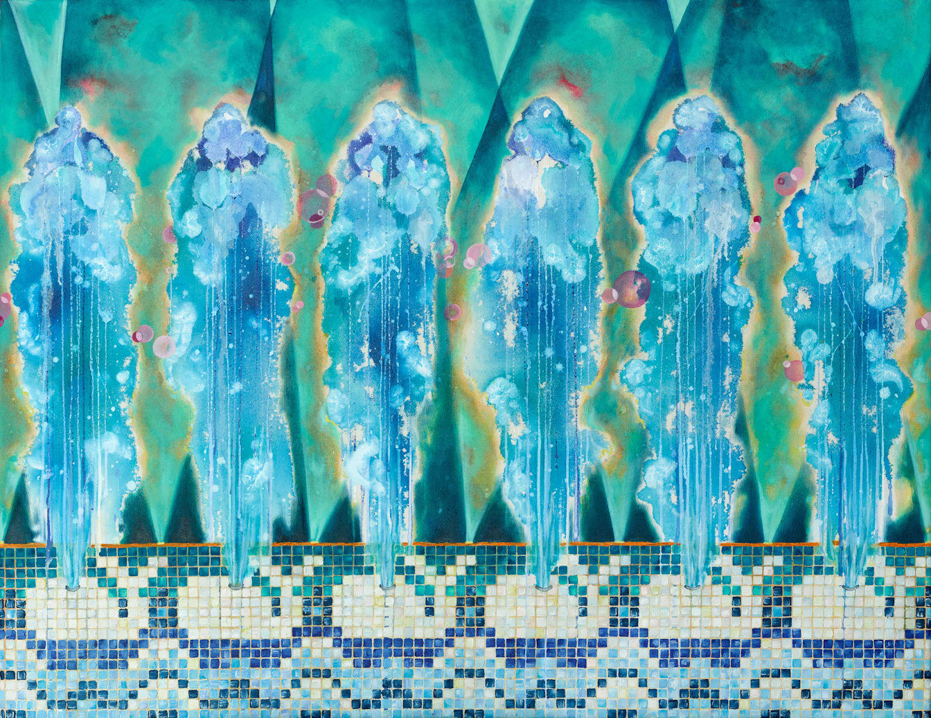 Sextet, 2016 Artwork is signed on the verso Oil and acrylic on canvas