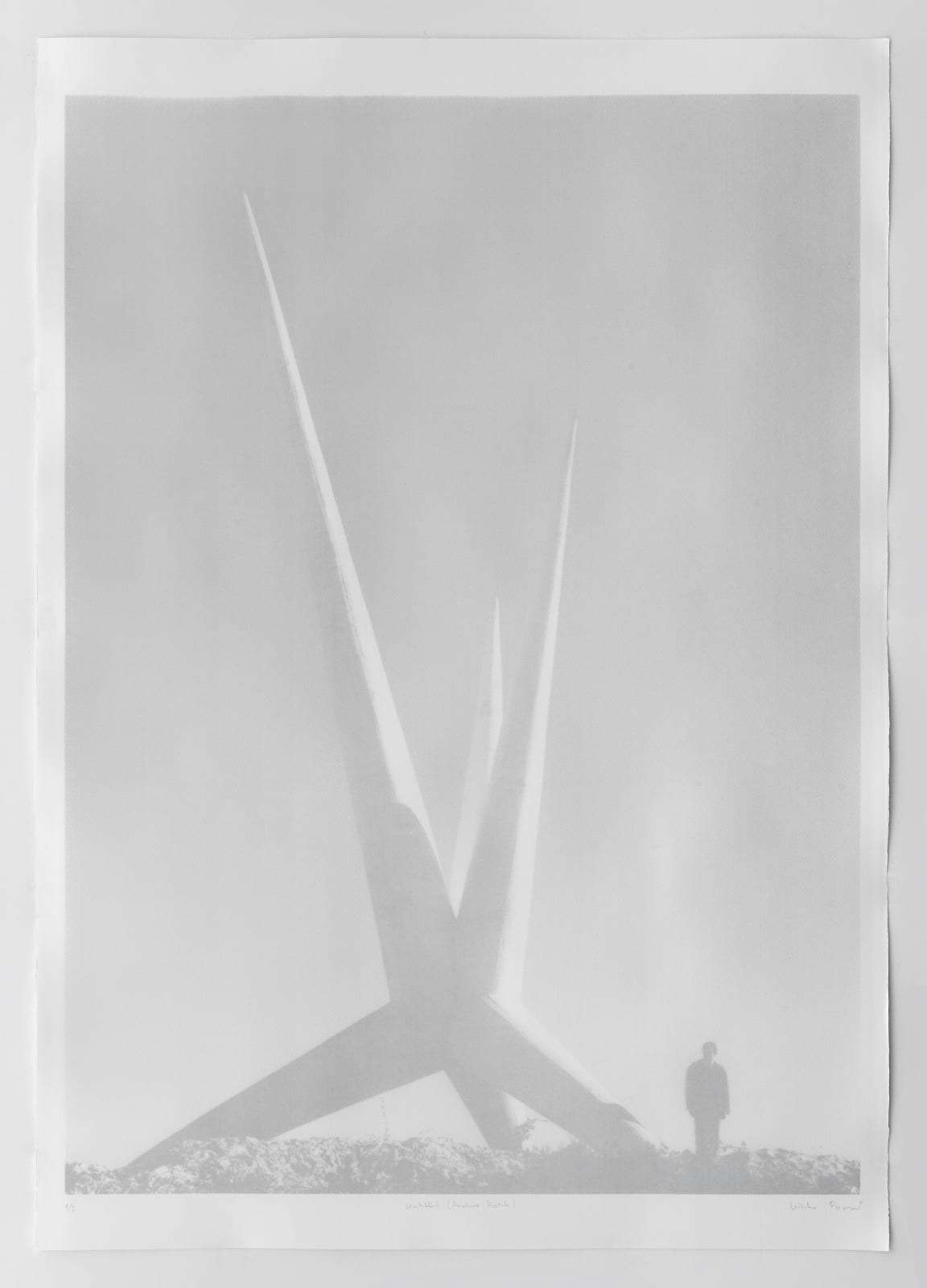 Untitled (Archive Košute), 2022 Artwork is signed on the front Silkscreen (using gunpowder) on paper, Archive photograph: Institute of Art History, Zagreb, Croatia