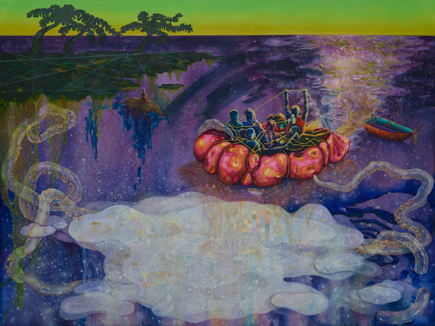 Perils of Life, 2022 Artwork is signed on the verso Oil and acrylic on canvas