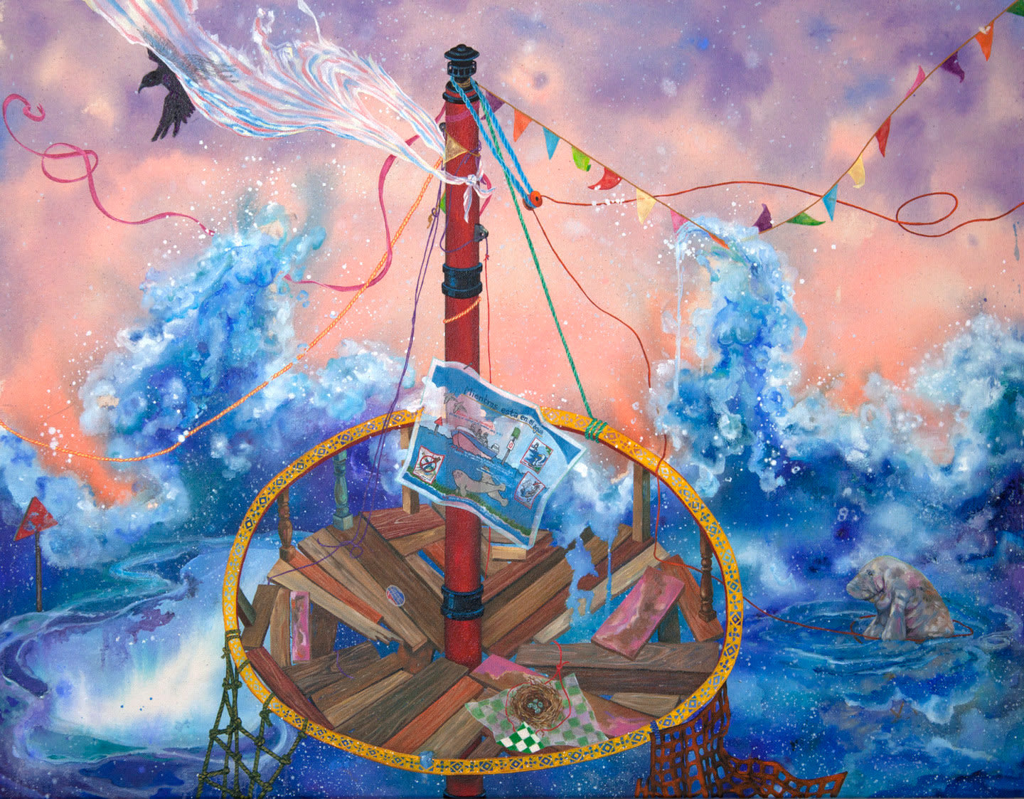 Crow's nest, 2015 Signed on verso Oil and acrylic on canvas