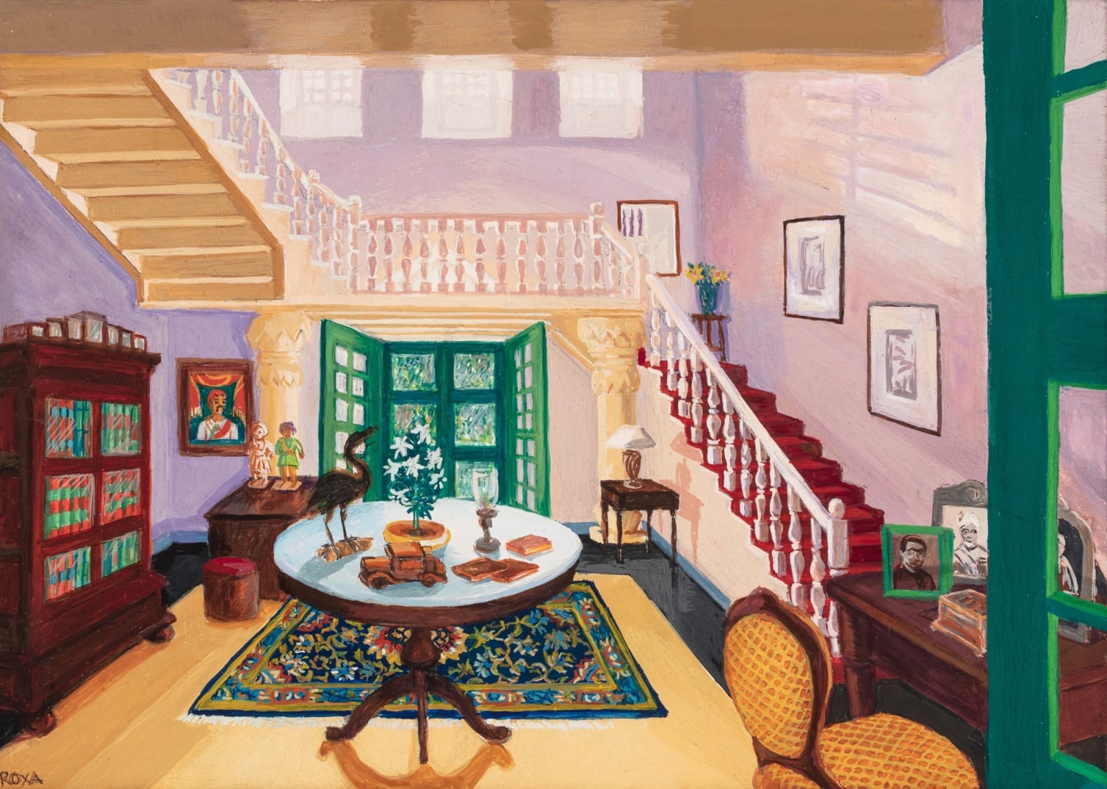 Judge's Court, Pragpur, India, 2010 Artwork is signed on the front Gouache on board