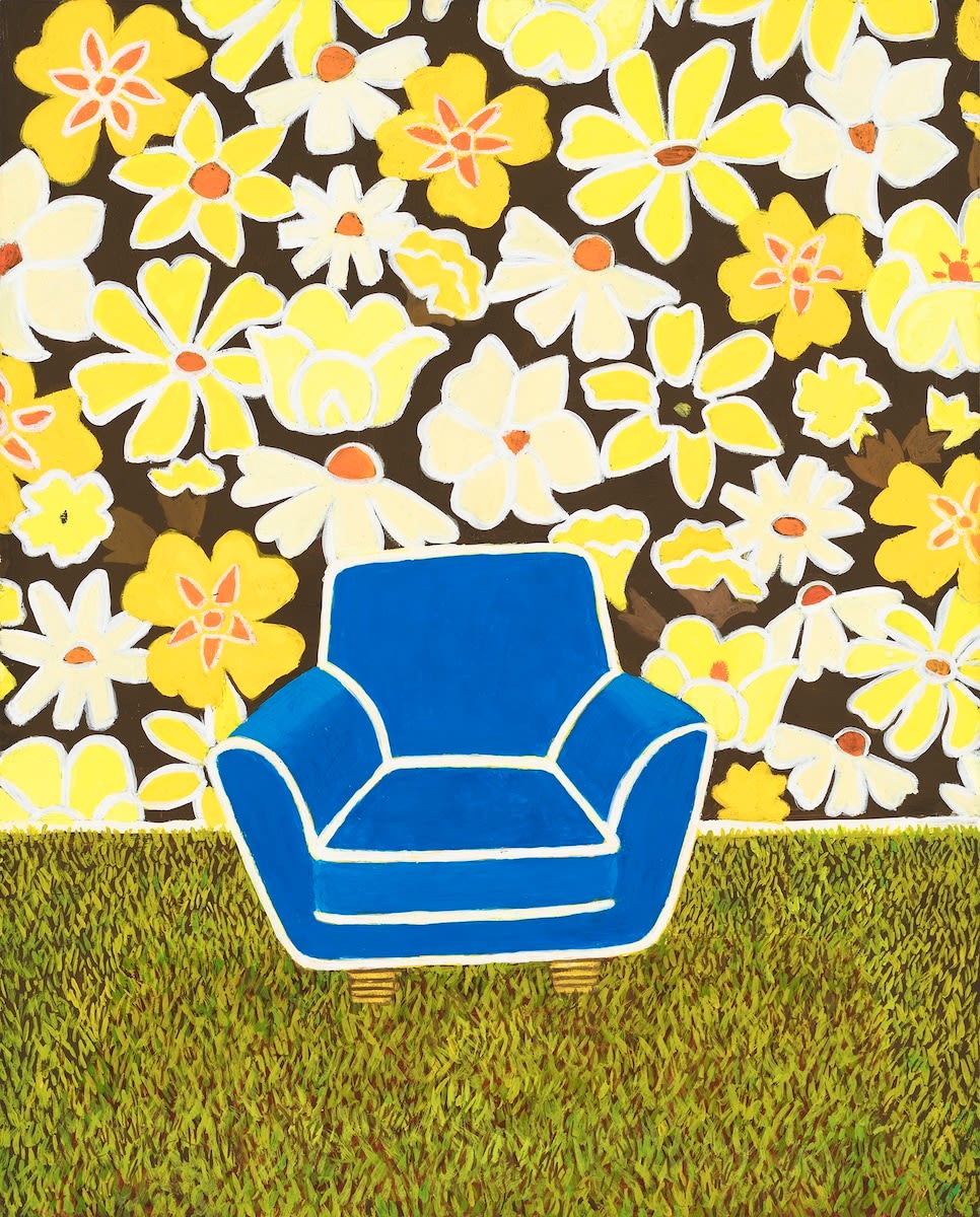 Summer Lounge (Covid Chair Series #5), 2020 Artwork is signed on the back Gouache on board