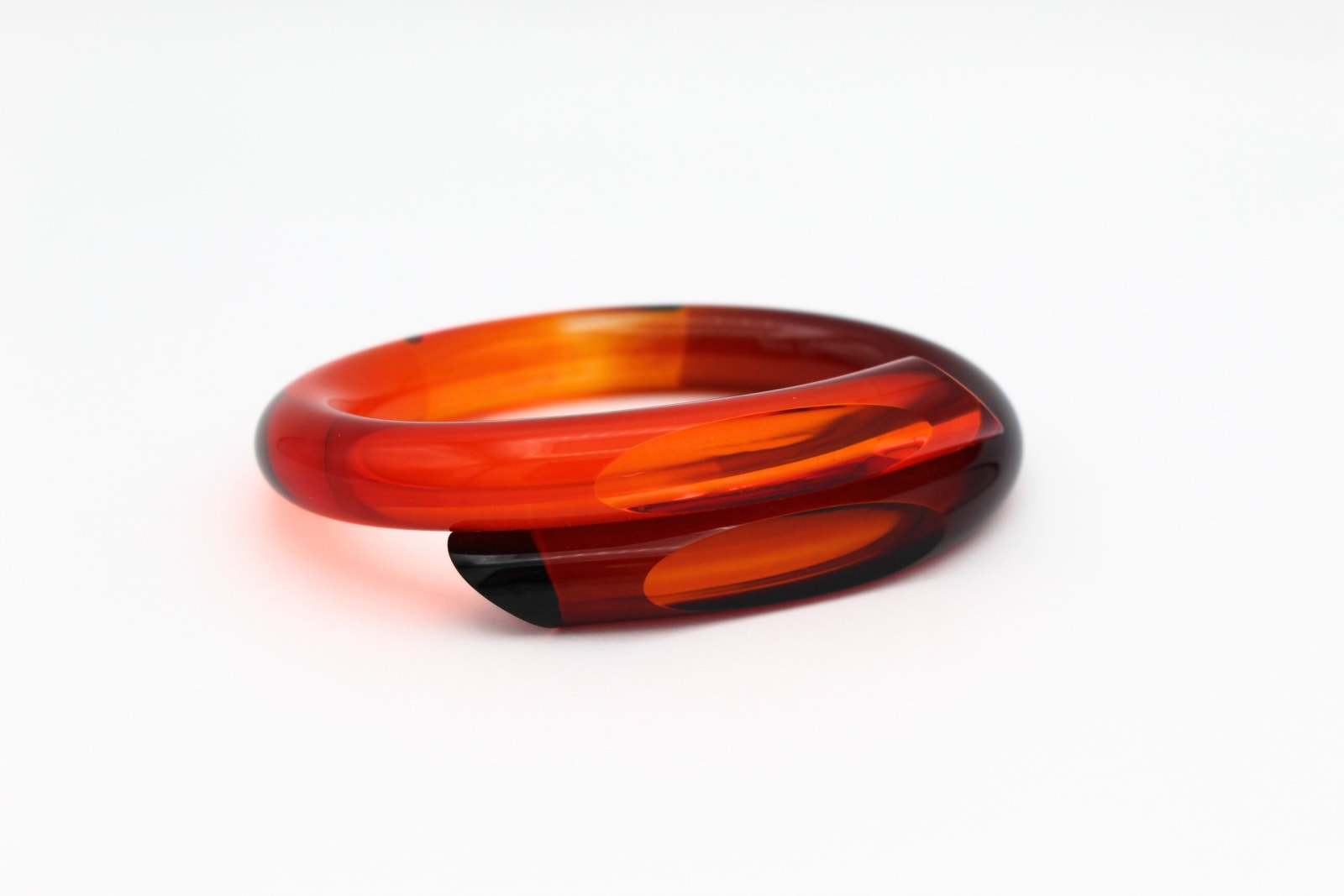 Marlene McKibbin, Faceted Acrylic Bangle - Scarlet & Amber, 2024