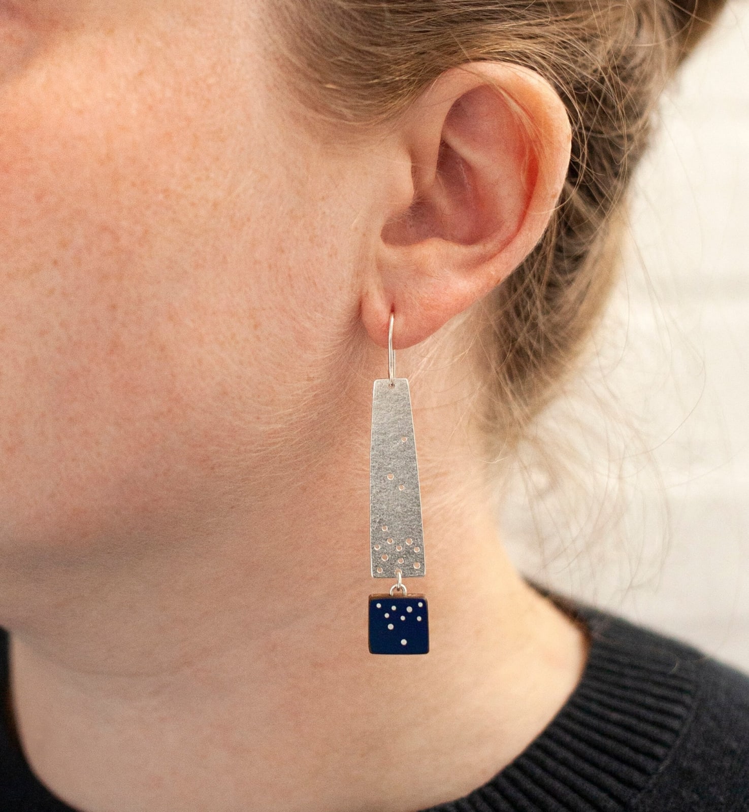 Emily Kidson, Long Chimney Earrings - Algae, 2024