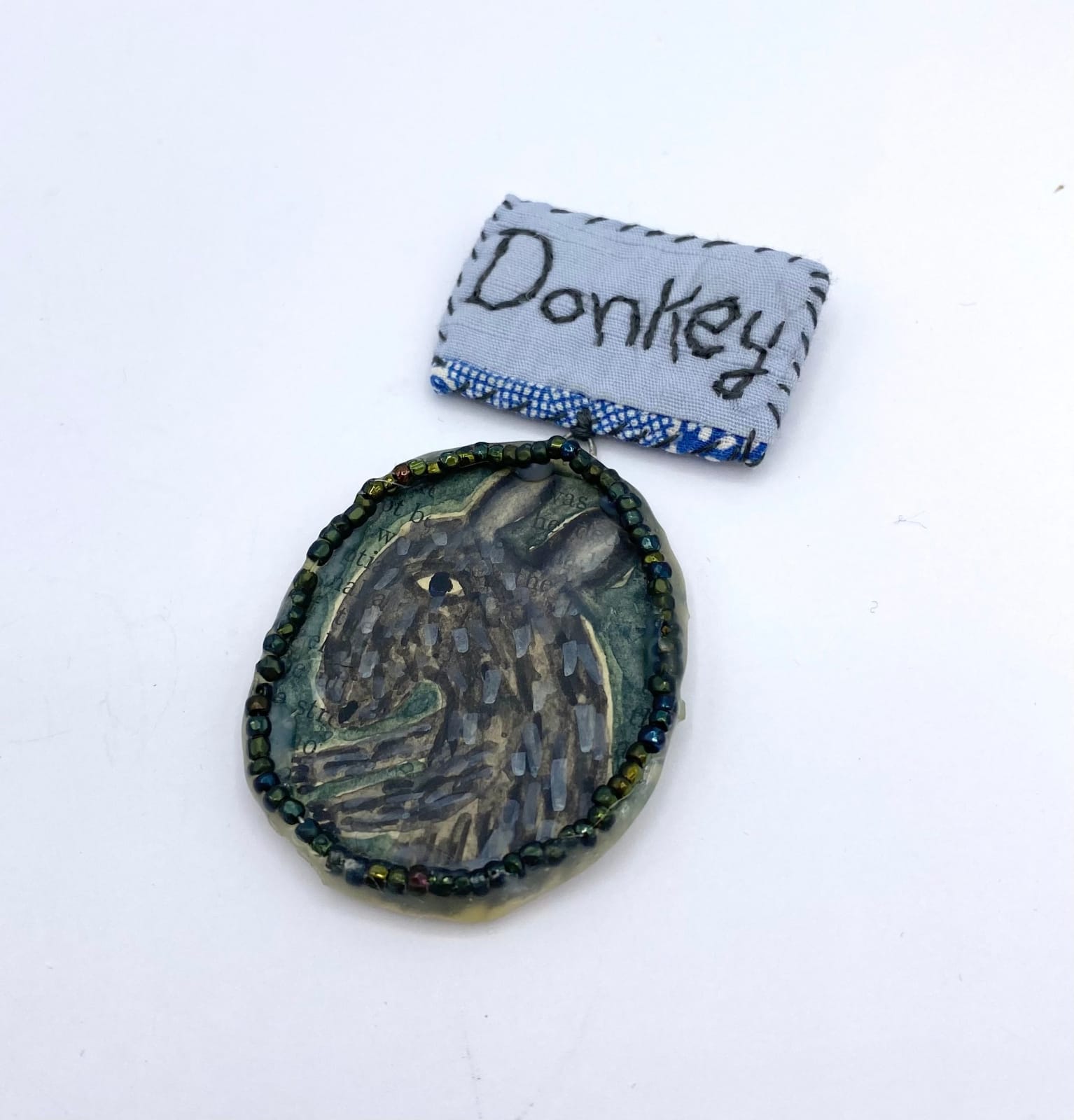 Julie Arkell, Donkey - Painted Brooch, 2025