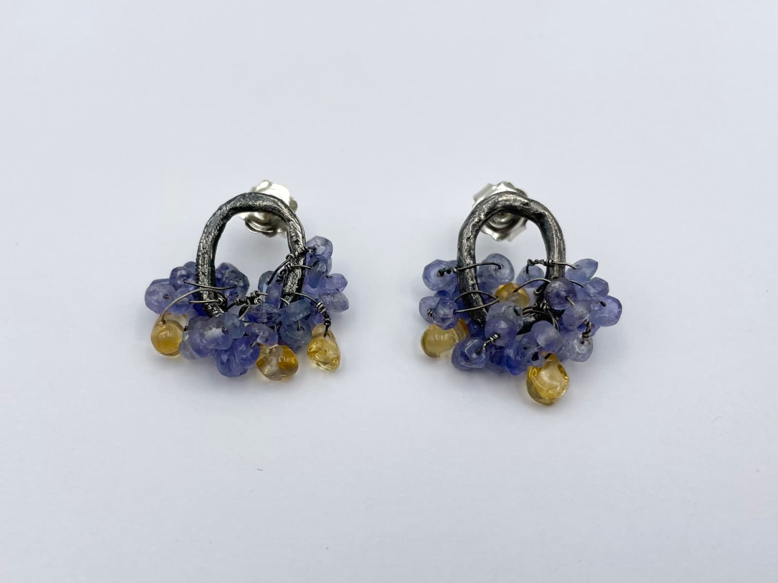 Disa Allsopp, Oxidised Sterling Silver Loop Stud Earrings, 2024