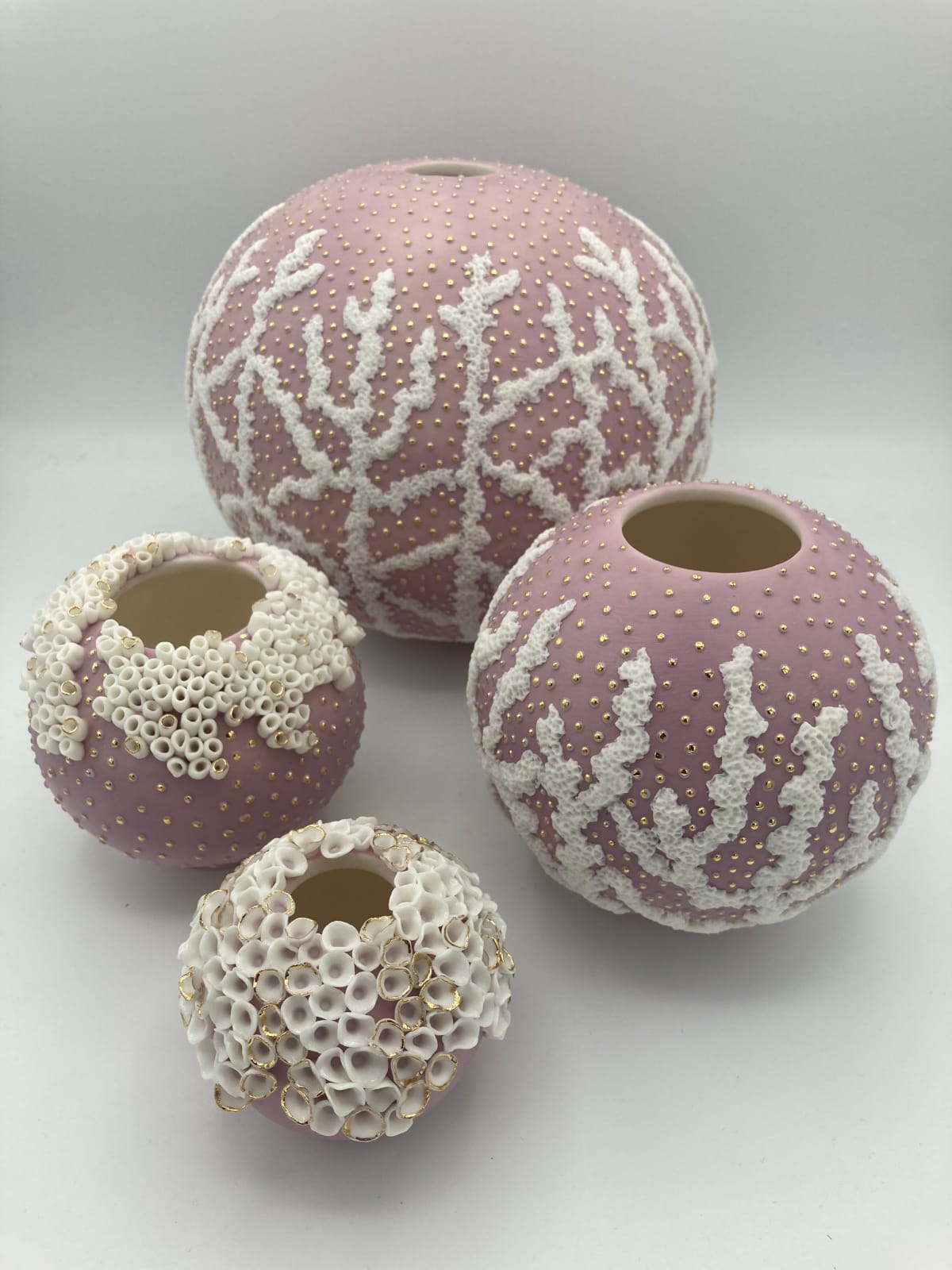 Delfina Emmanuel, Small Medium Pink Floral Moon Jar , 2024