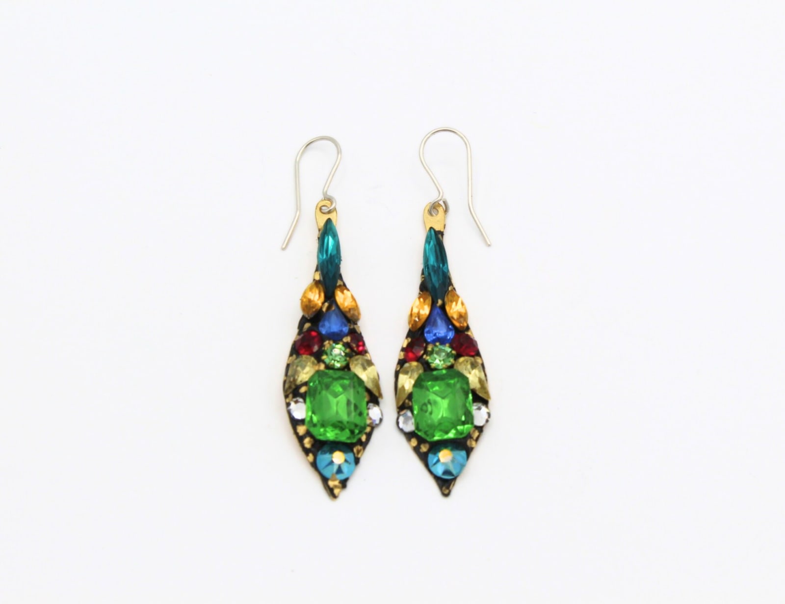 Annie Sherburne, Large Dangle Earrings - Emerald , 2025