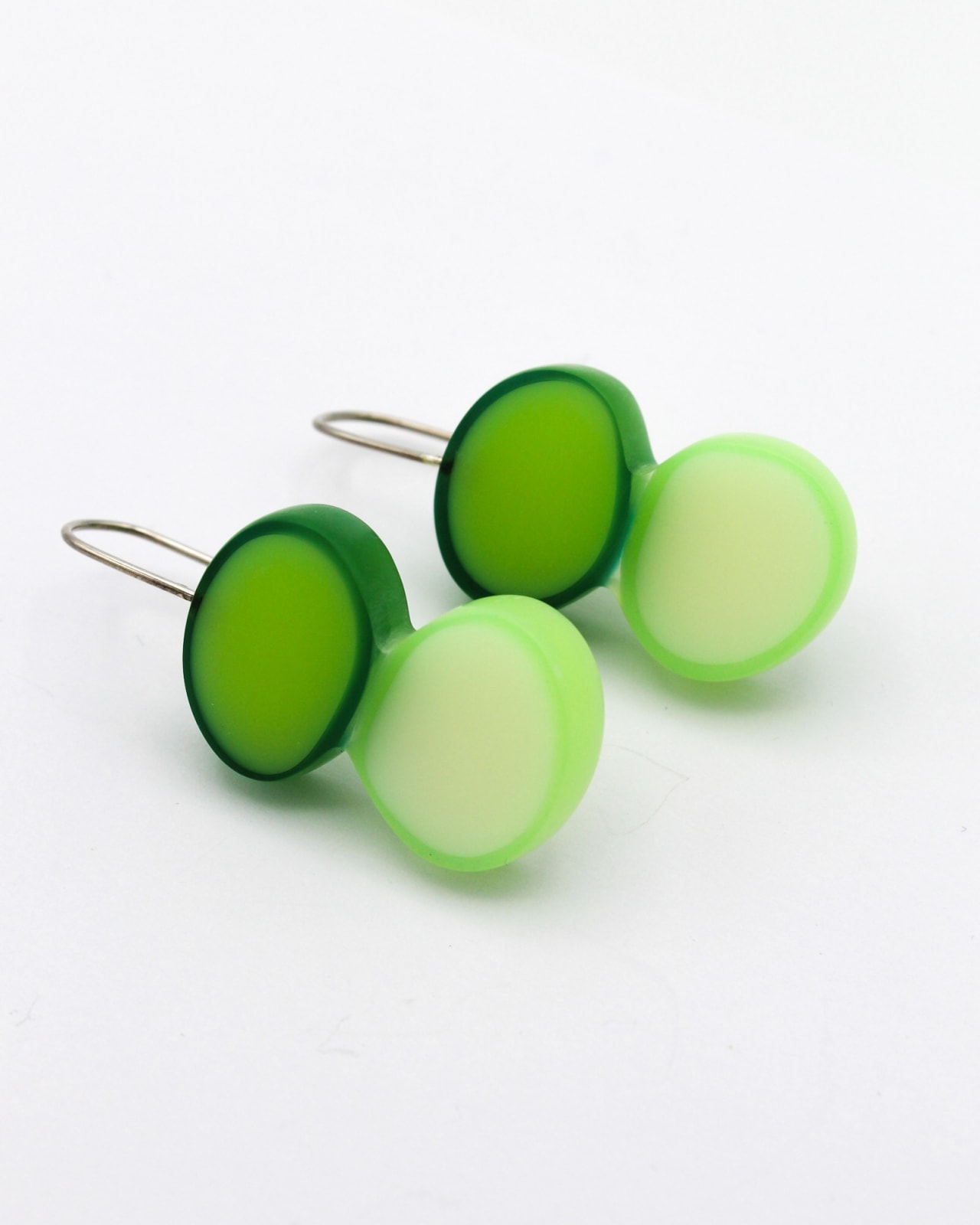 Kathie Murphy, Two Green Circles Earrings, 2024
