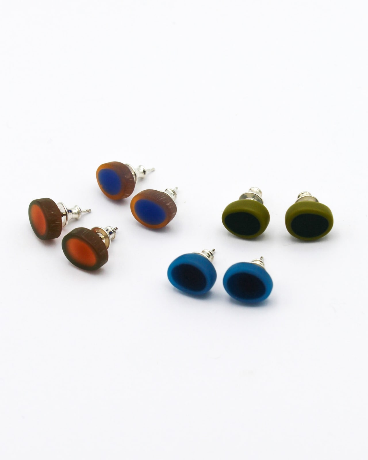 Kathie Murphy, Dark Green & Olive Stud Earrings, 2024