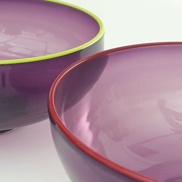 Stewart Hearn, Zest Bowl - Purple with Chartreuse Rim, 2023