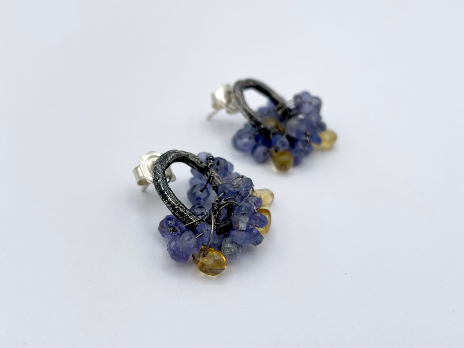 Disa Allsopp, Oxidised Sterling Silver Loop Stud Earrings, 2024