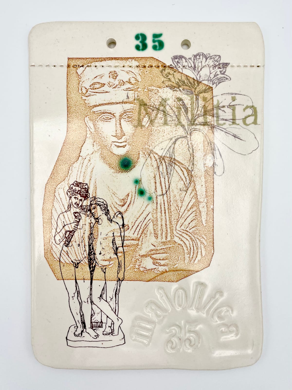 Stephen Dixon, Maiolica 35: Militia Tile, 2023