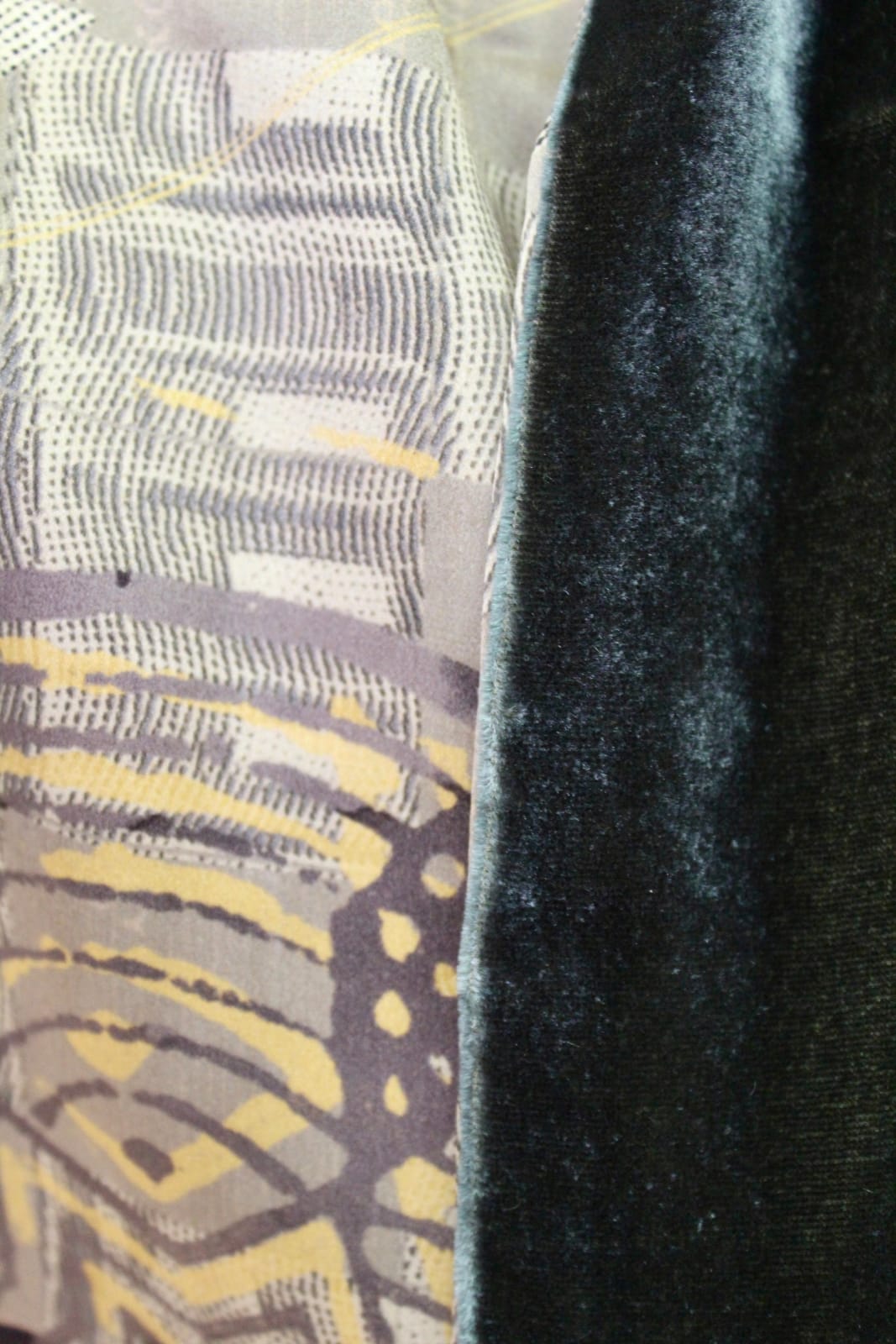 Neil Bottle, Golden Triangle: Silk & Velvet Scarf (Silver & Gold), 2024