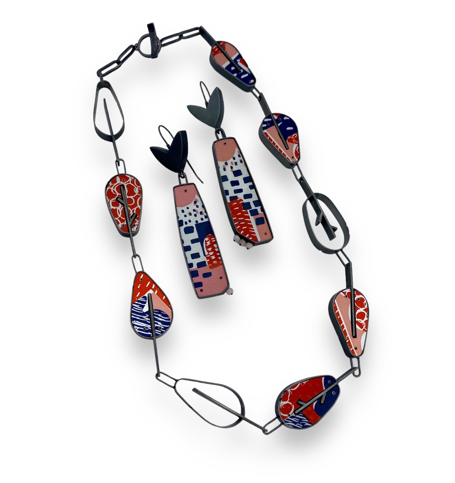 Lindsey Mann, Falling Leaves Link Necklace - Reversible, 2023