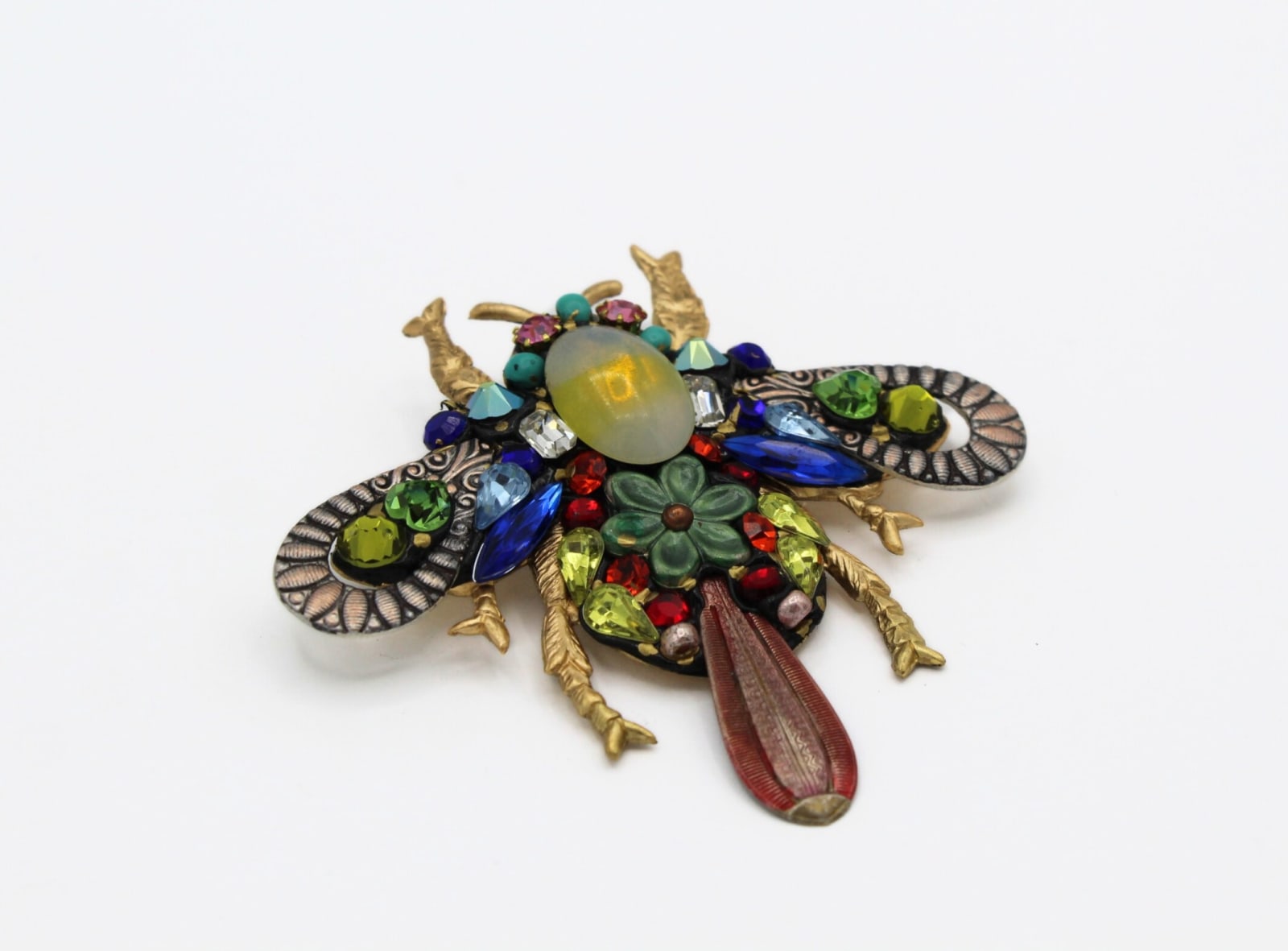 Annie Sherburne, Bee Brooch - Green Flower Centre , 2025