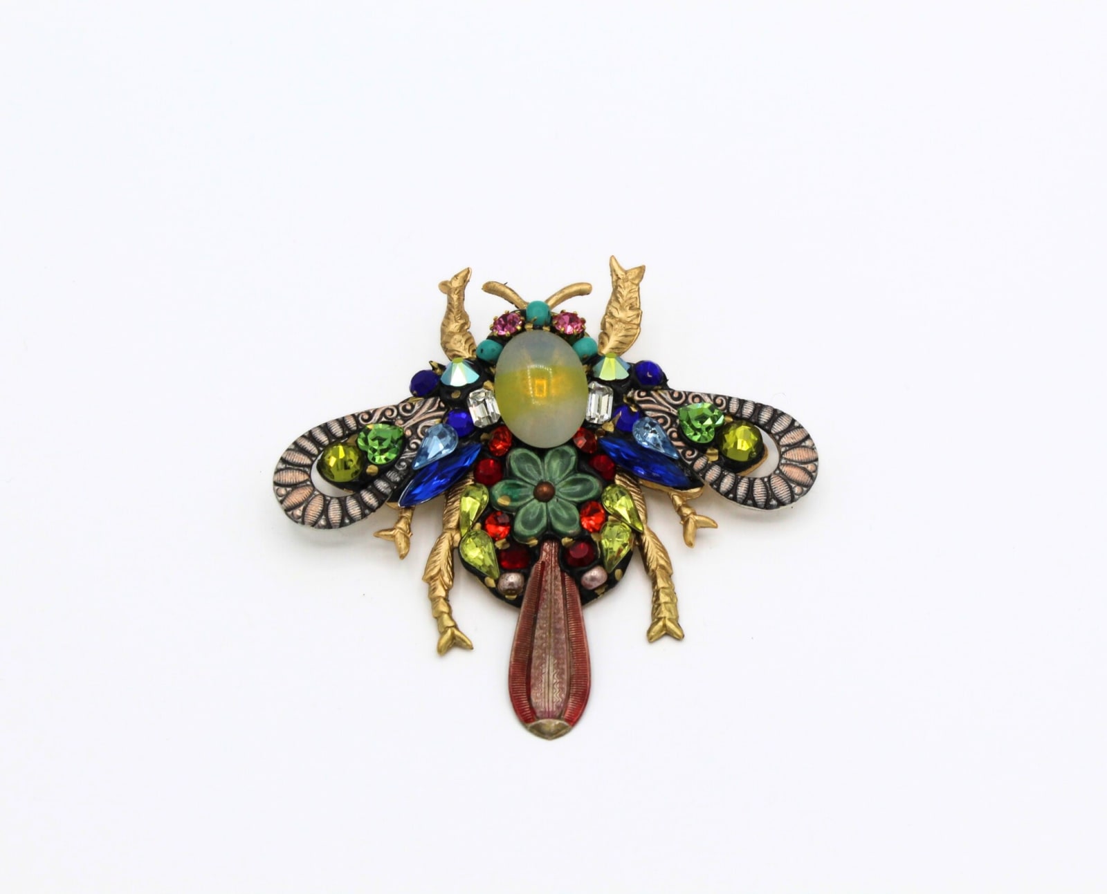 Annie Sherburne, Bee Brooch - Green Flower Centre , 2025