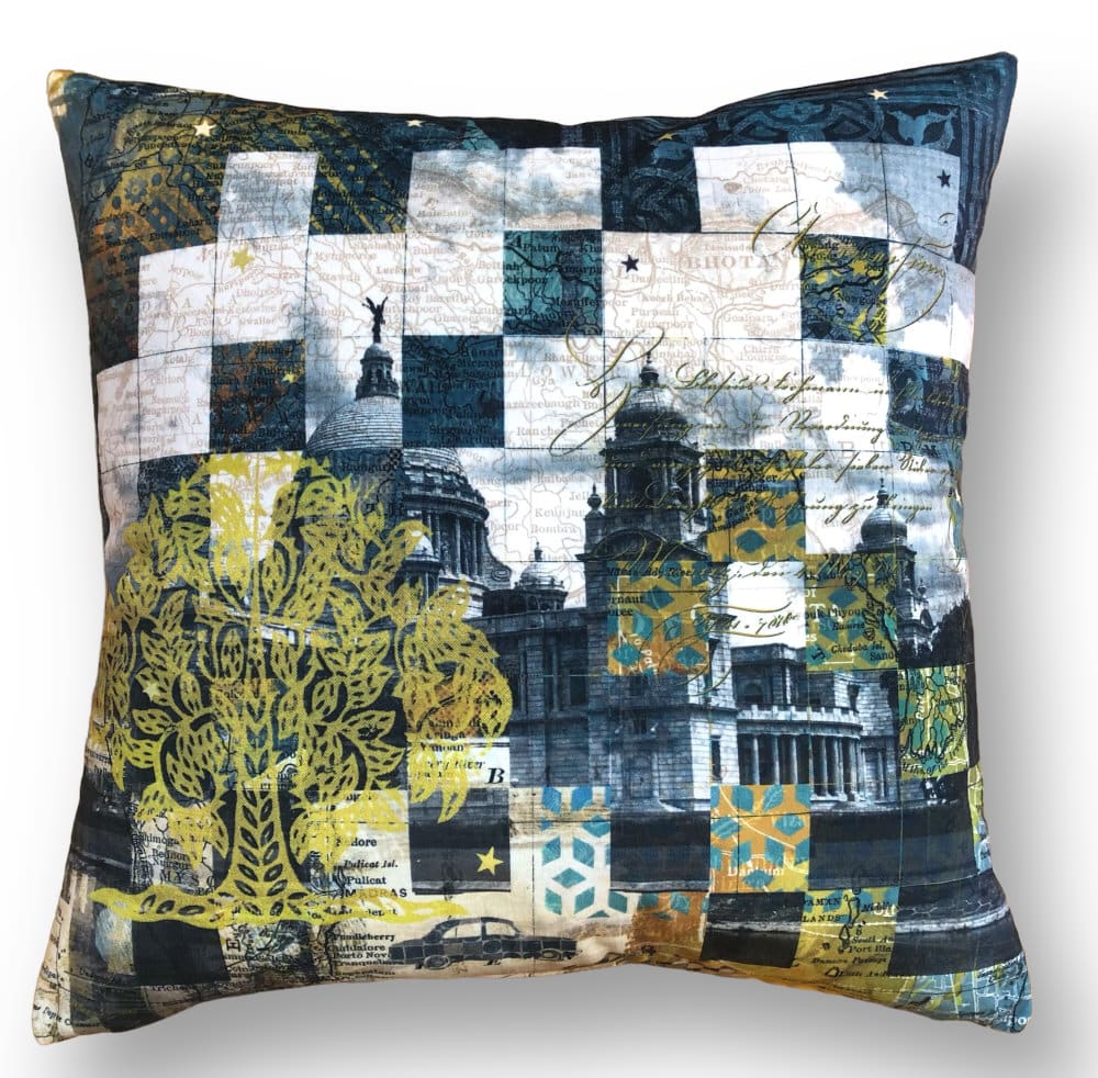Neil Bottle, Maidan Velvet Cushion - Verdigris - Ref 2, 2023