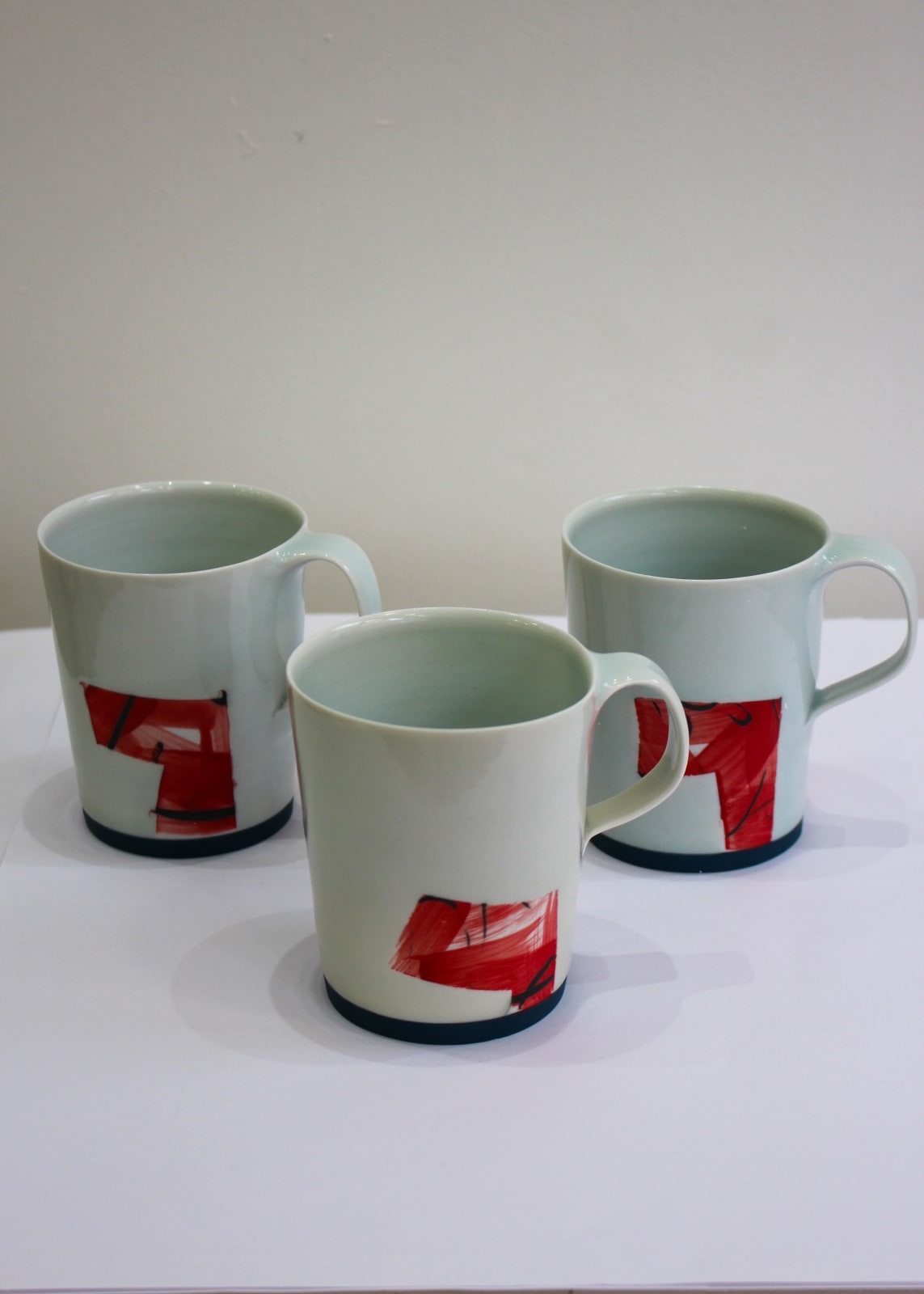 Adam Frew, Cup - Red Block Pattern Blue Rim Base , 2025 | Contemporary ...