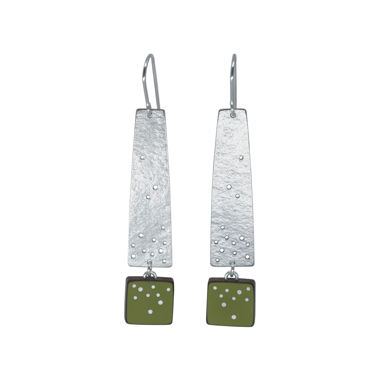 Emily Kidson, Long Chimney Earrings - Algae, 2024
