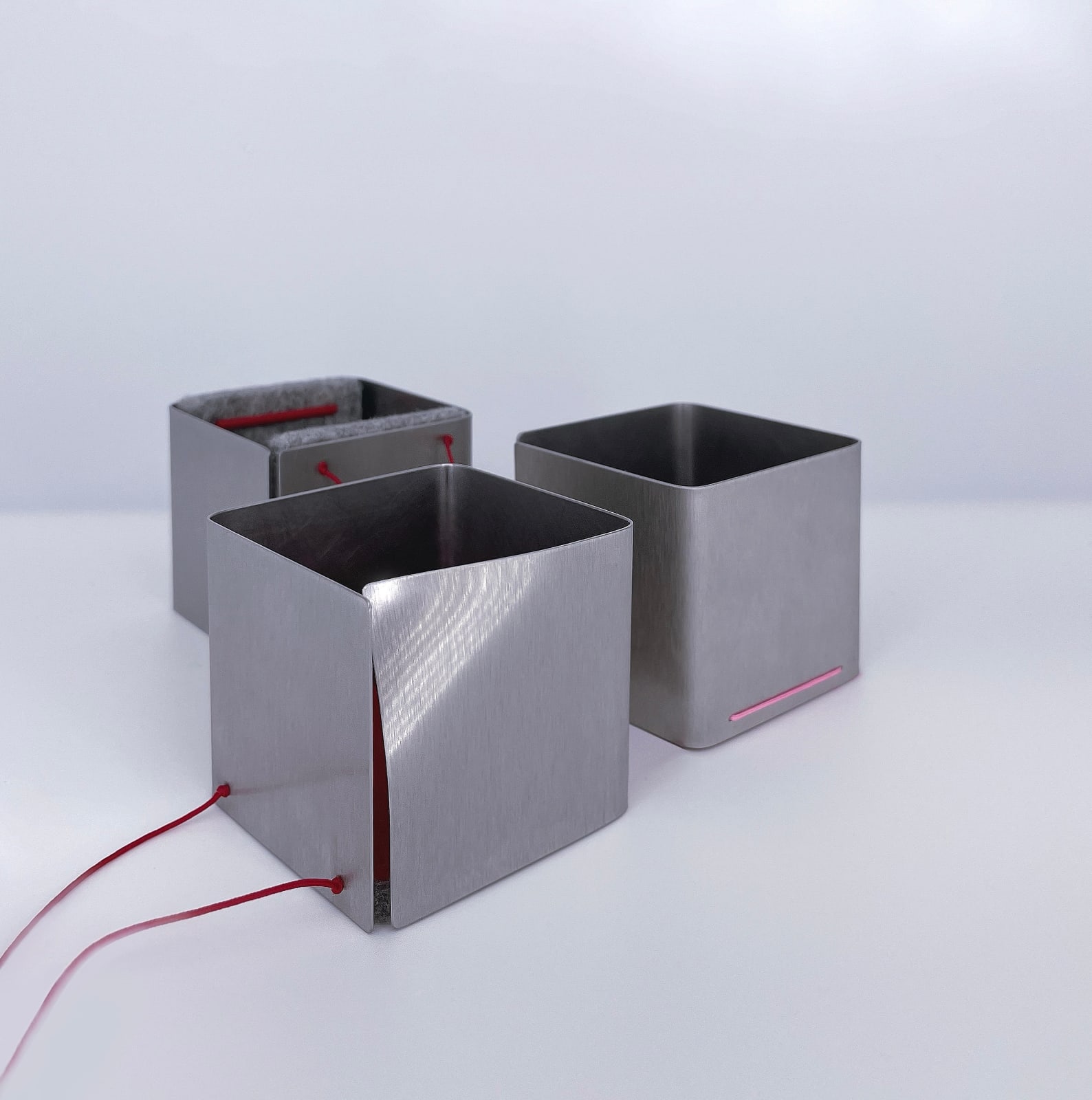Gill Forsbrook, Three Stainless Steel Box Forms, 2024