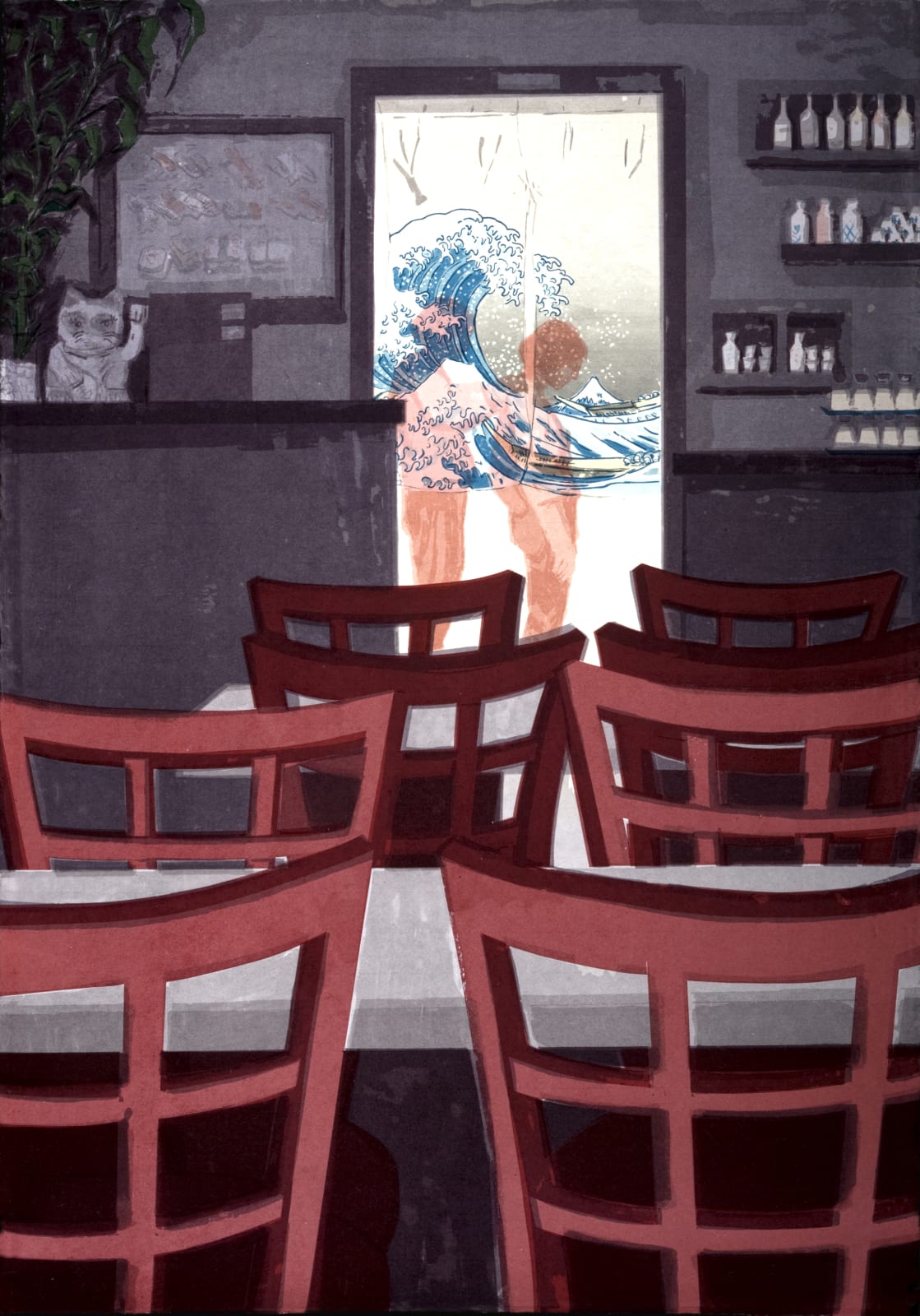 Stella Ebner, The Back Rub (or the Great Wave), 2012