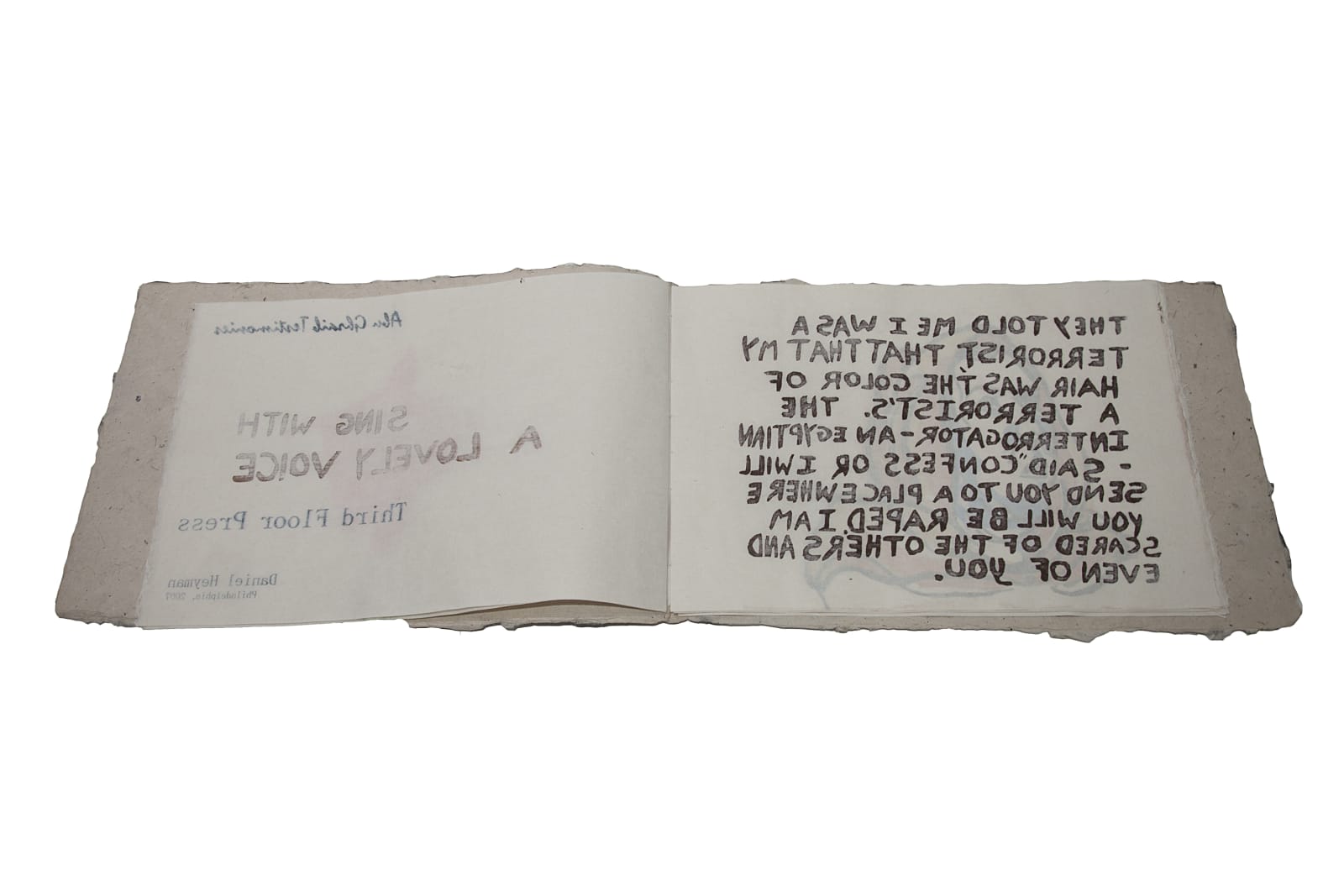 Daniel Heyman, Sing with a Lovely Voice (Artist Book), 2007