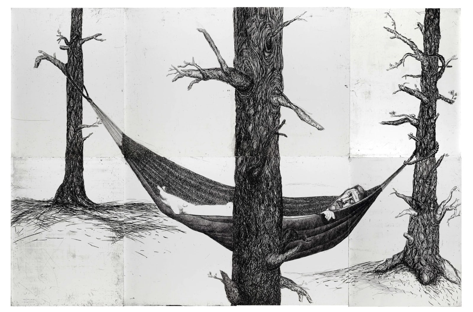 Daniel Heyman, Summer: Artist Sleeps, 2010