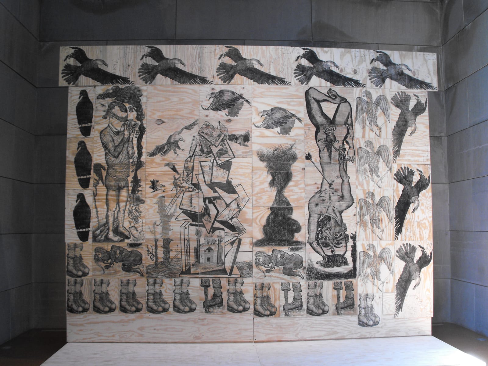 Daniel Heyman, When Photographers are Blinded, Eagles Wings art Clipped, 2011