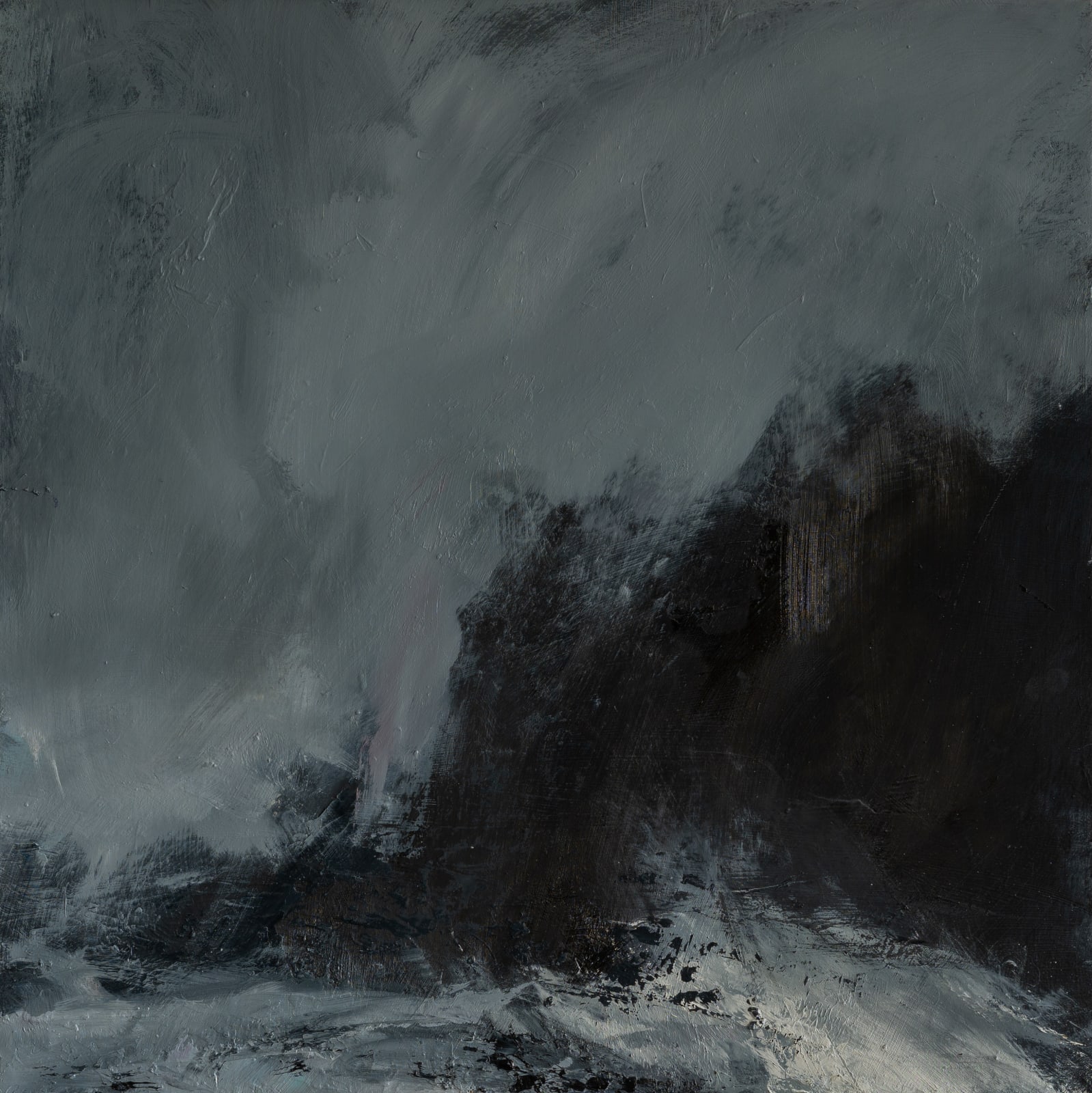 Janette Kerr, Sea state force 6 - Mist and spray on the rocks, 2020