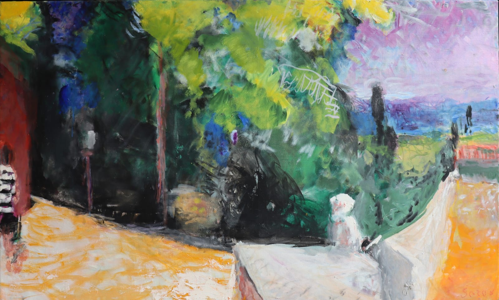 Sargy Mann, The Track Down to Maria's, Casole, 2002