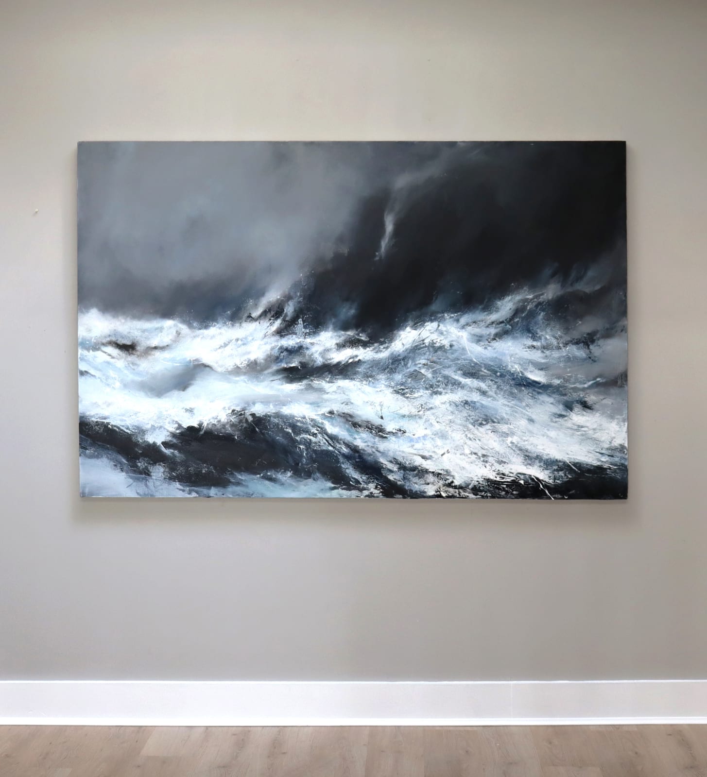 Janette Kerr, Sea state force 10 - Waves breaking on the Clett, Silwick, 2020