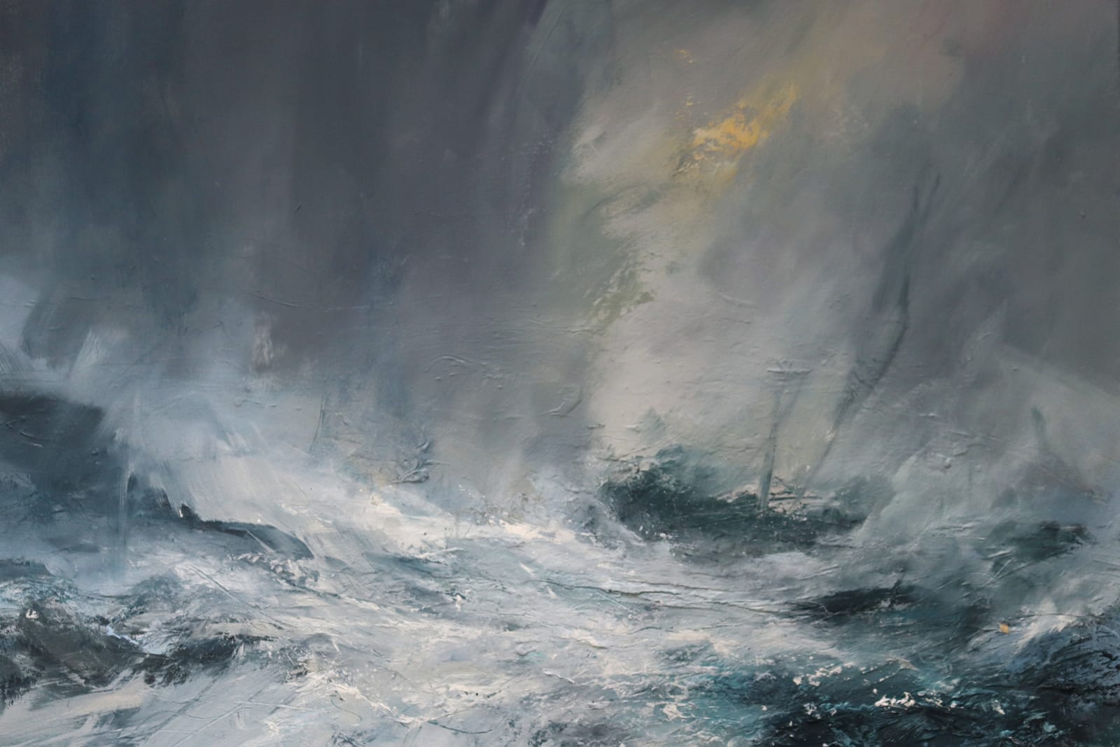 Janette Kerr, Sea state force 10 - Trawler on the skerries, 2020