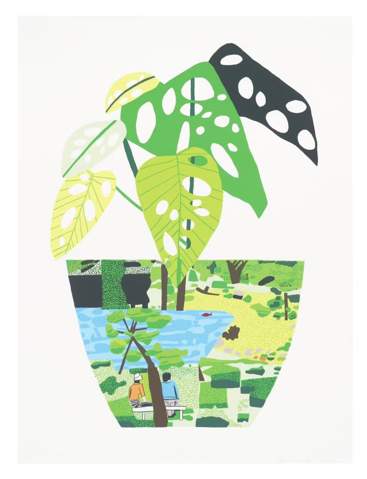Jonas Wood, Landscape Pot With Plant , 2017
